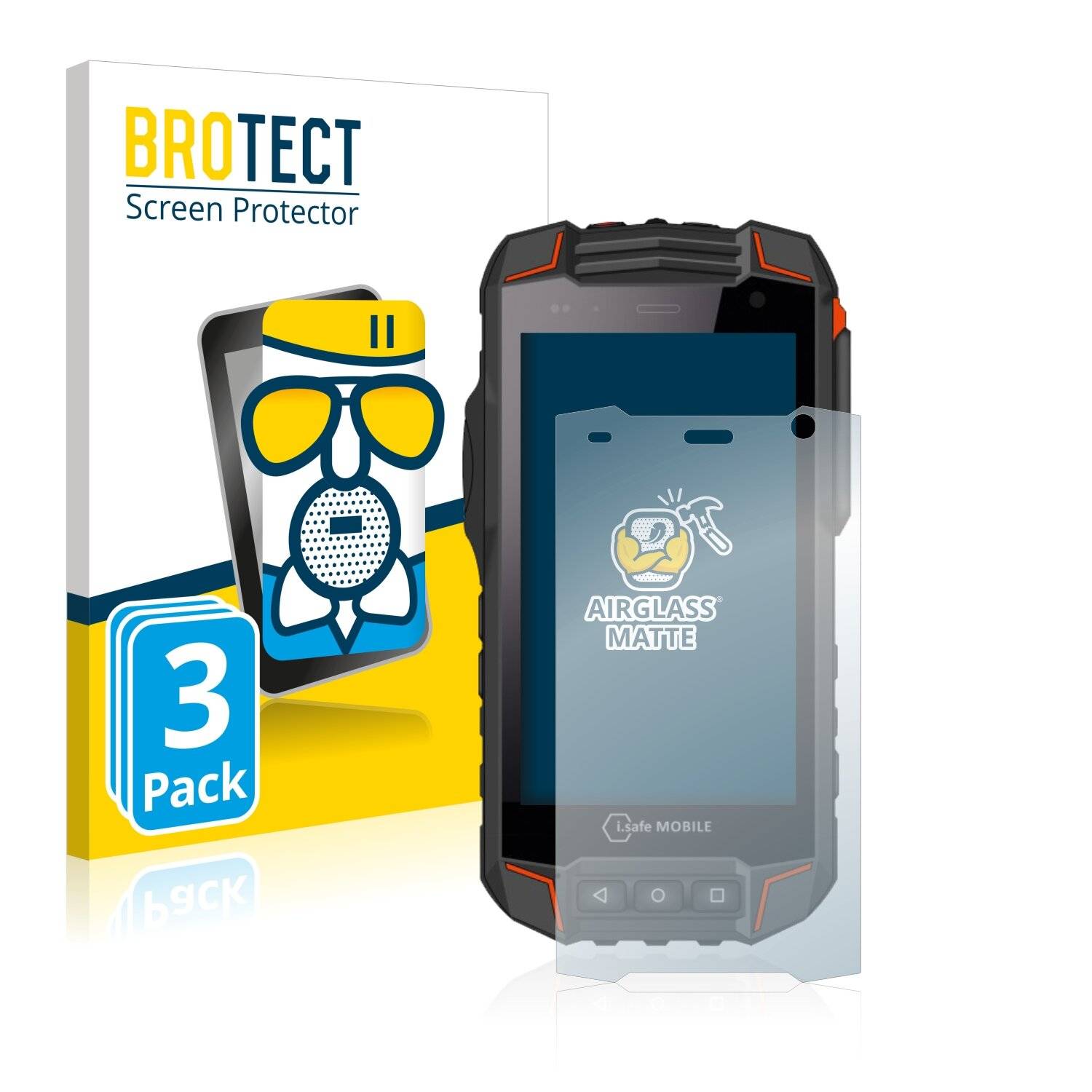 3x BROTECT AirGlass Matte Schutzglas Folie für i.safe