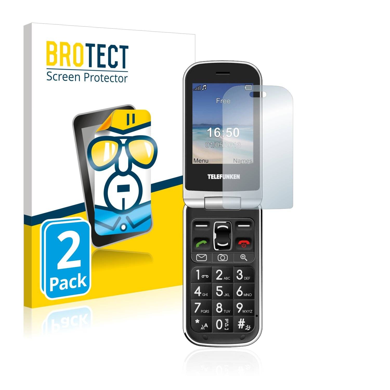 2x BROTECT HD-Clear Displayschutzfolie für Telefunken