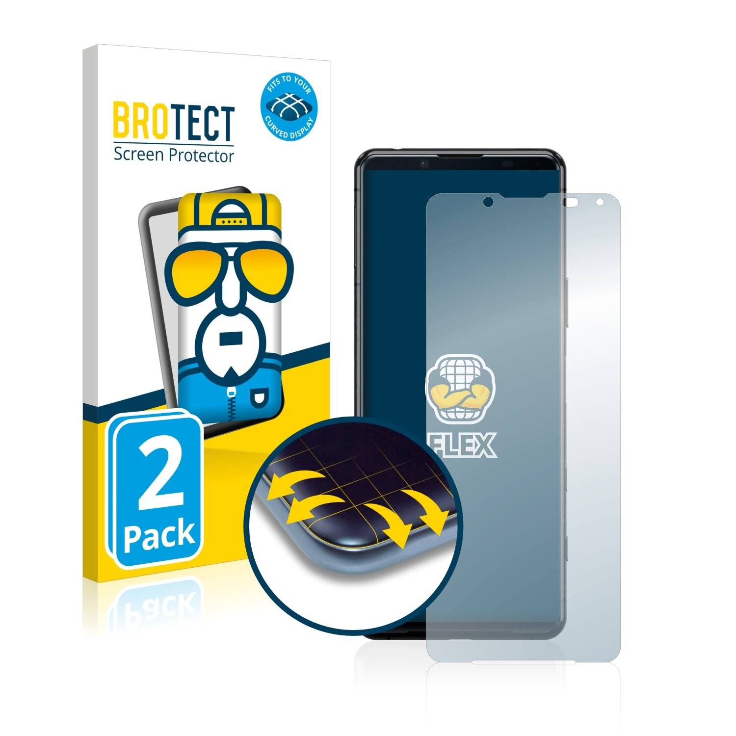 2x BROTECT Flex Full-Cover Displayschutzfolie für Sony Xperia 5