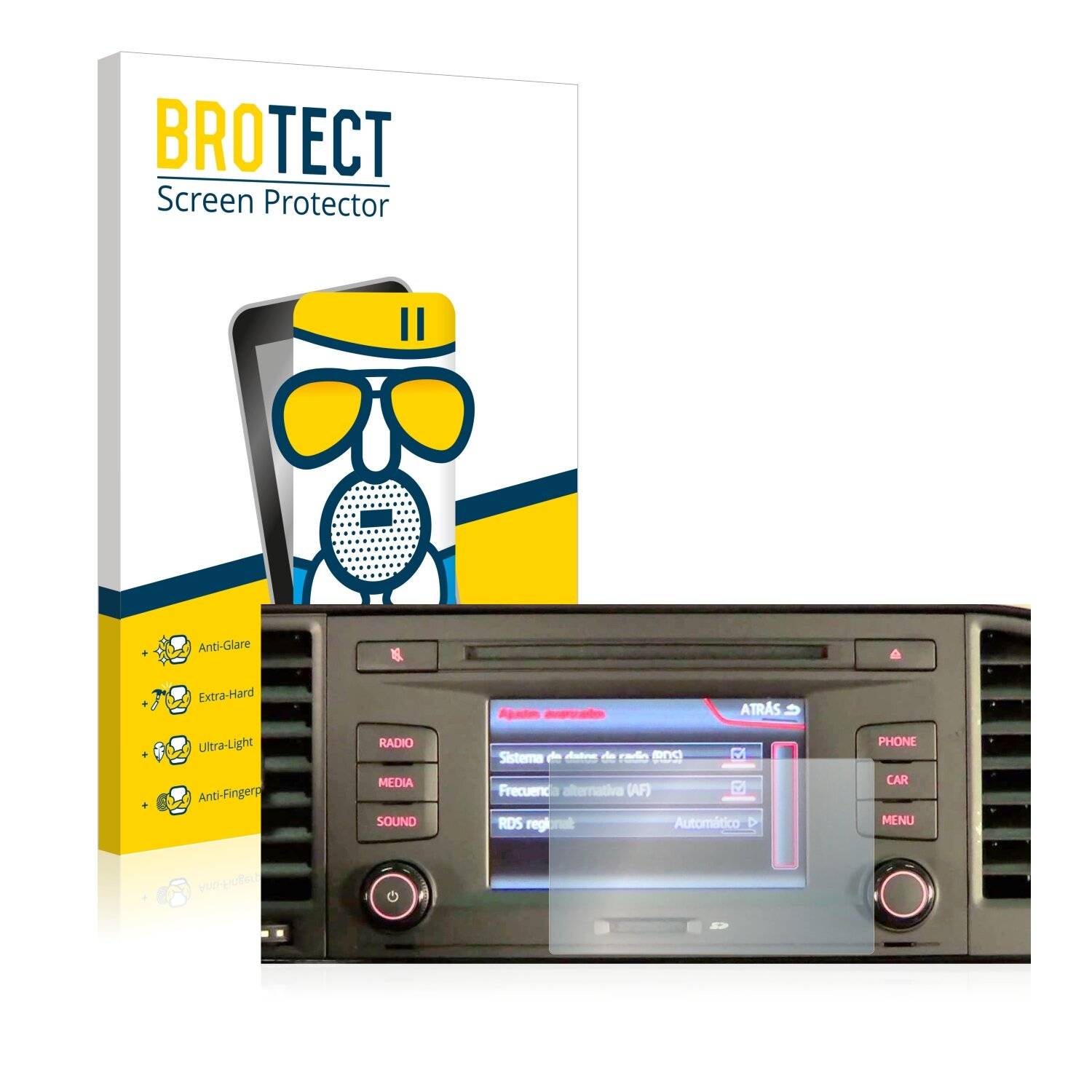 BROTECT AirGlass Matte Schutzglas Folie für Seat Ateca 2016-2020 Media System Colour
