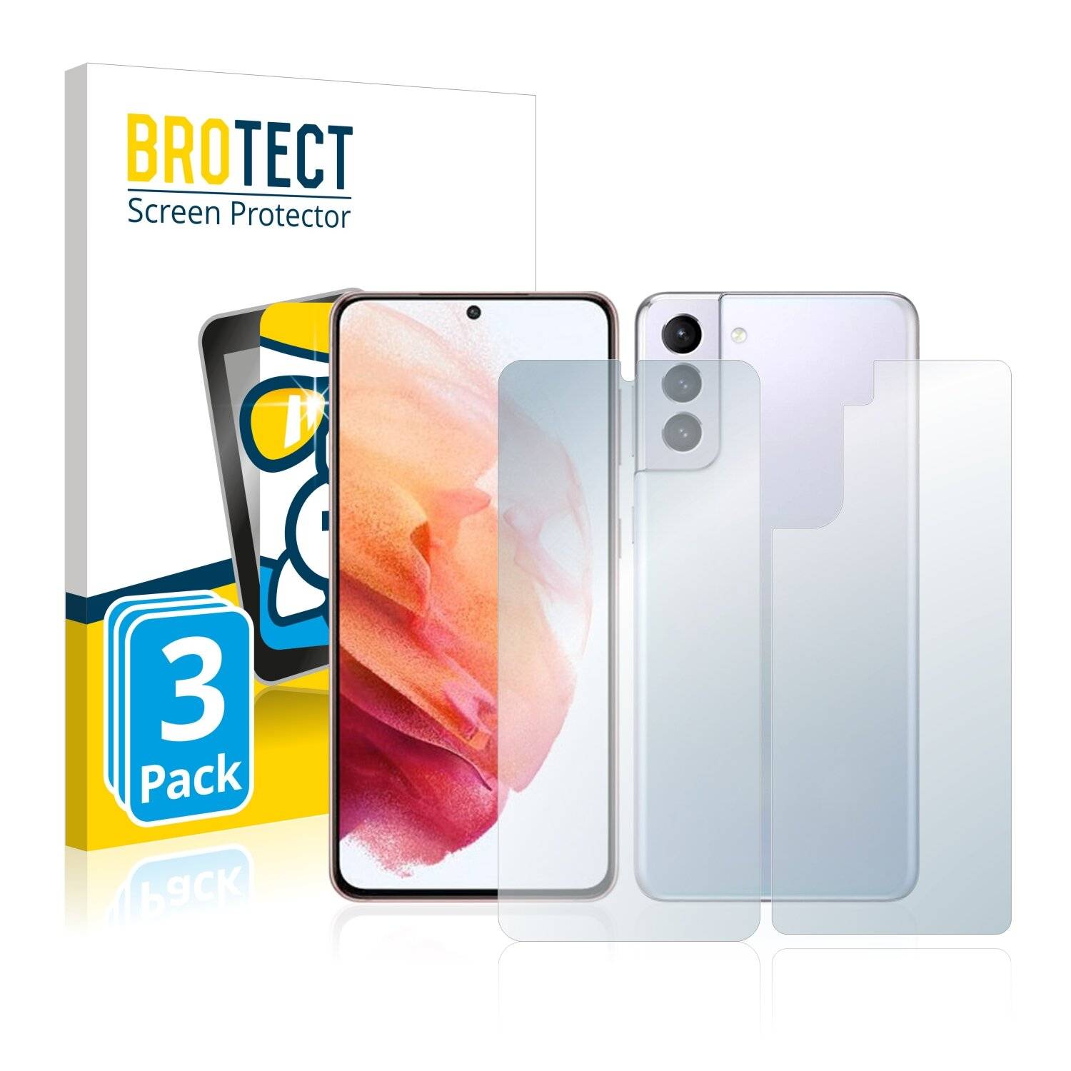 3x BROTECT AirGlass Schutzglas Folie für Samsung Galaxy S21 5G (Vorder +