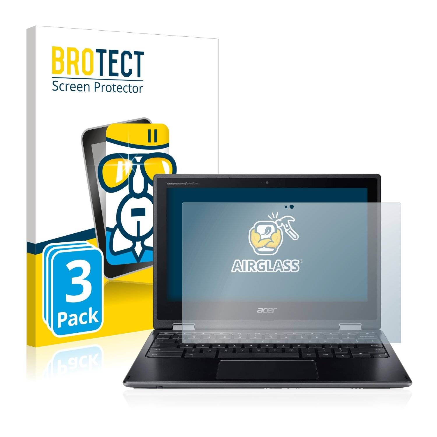 3x BROTECT AirGlass Schutzglas Folie für Acer Chromebook Spin 511