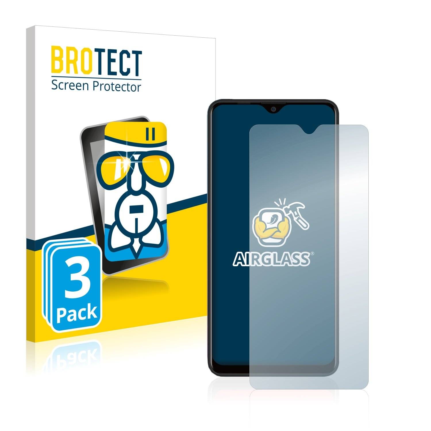 3x BROTECT AirGlass Schutzglas Folie für Blackview A80