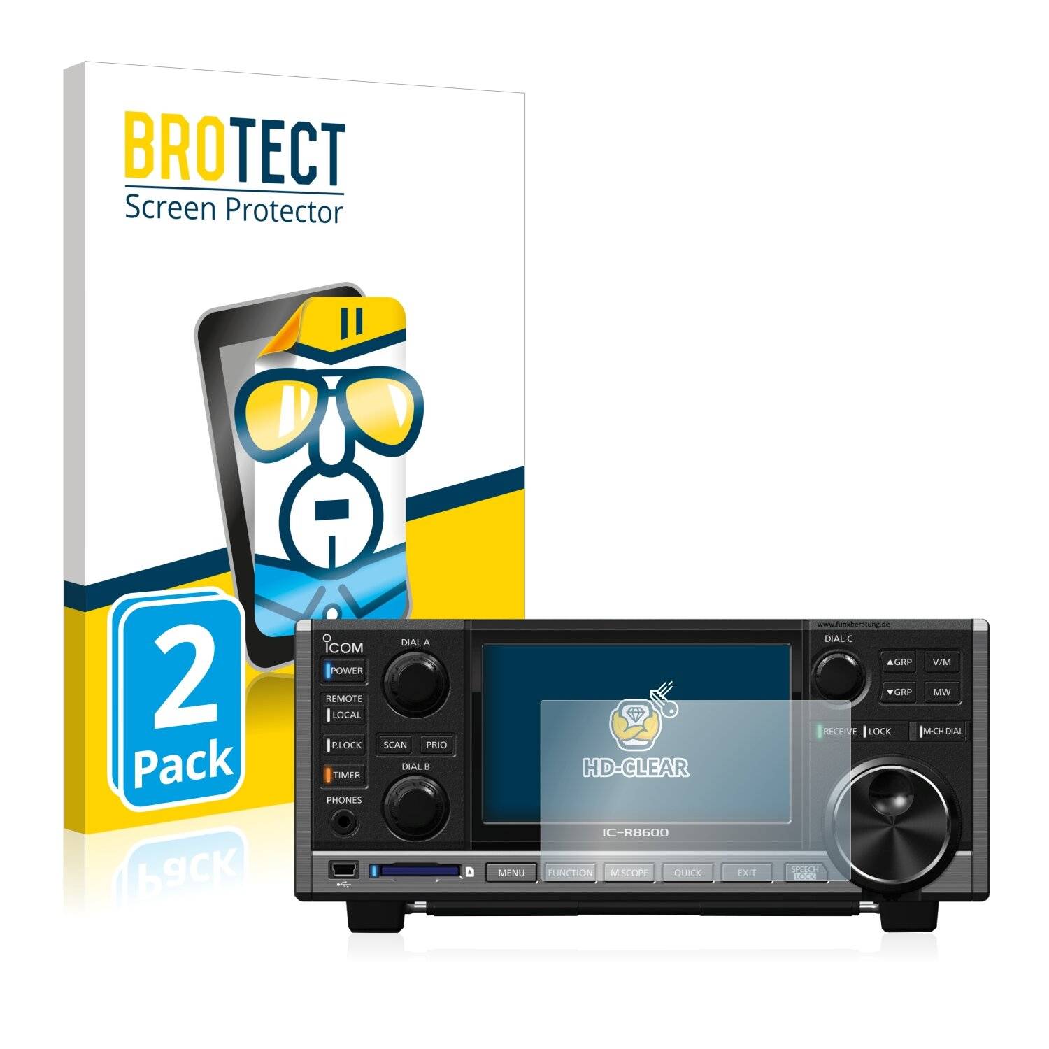 2x BROTECT HD-Clear Displayschutzfolie für Icom
