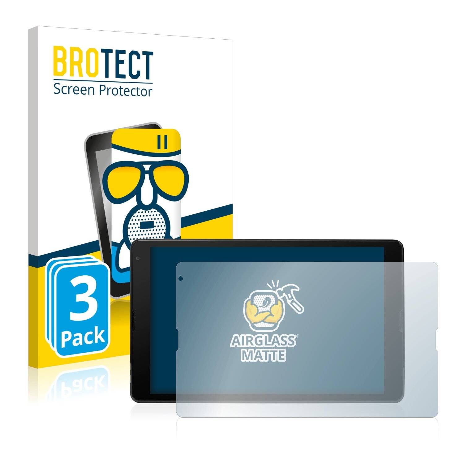 3x BROTECT AirGlass Matte Schutzglas Folie für Medion Lifetab