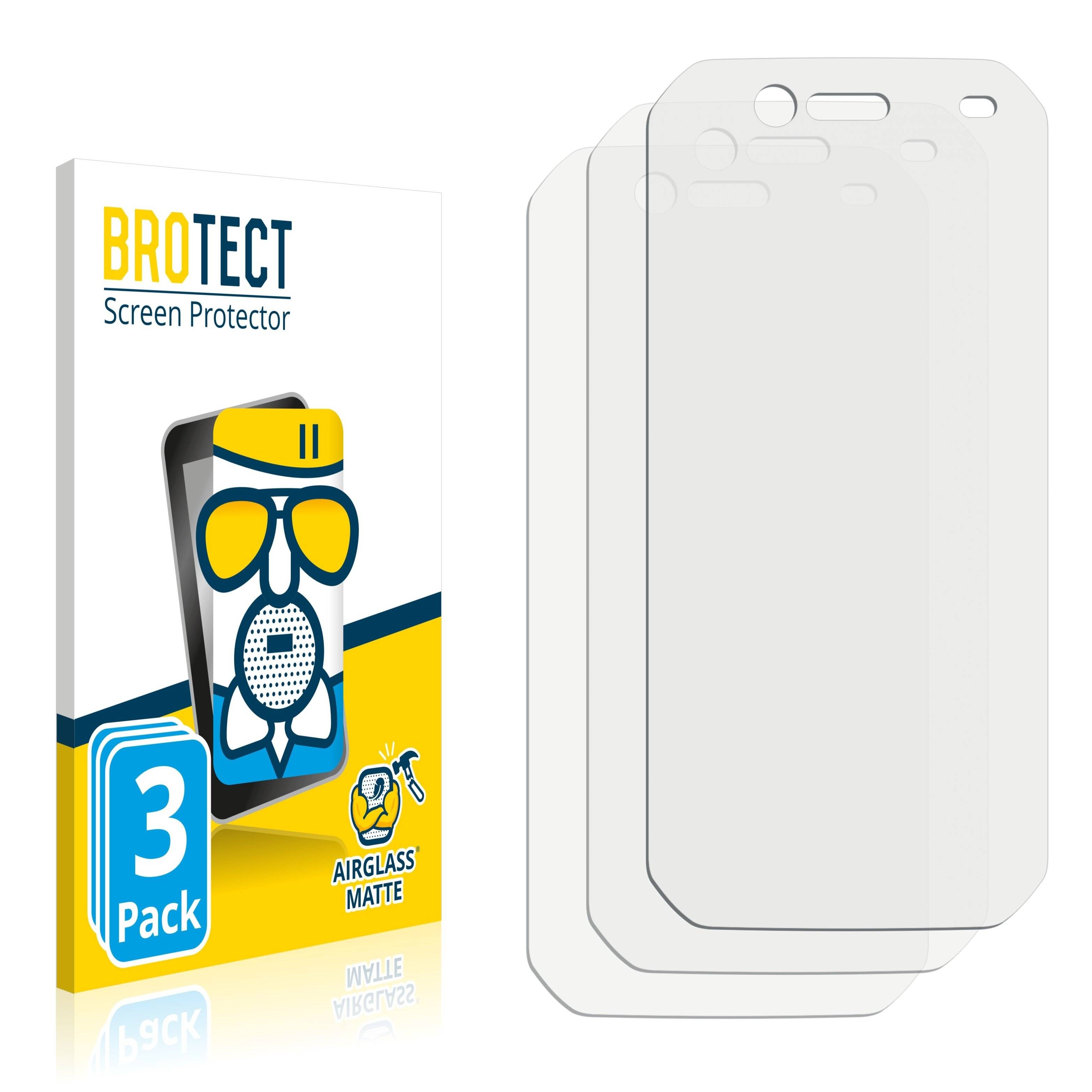 3x BROTECT AirGlass Matte Schutzglas Folie für Caterpillar Cat S42