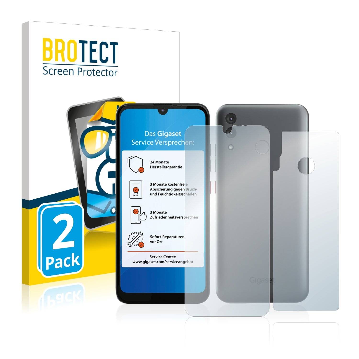 2x BROTECT HD-Clear Displayschutzfolie für Gigaset GS3 (Vorder +