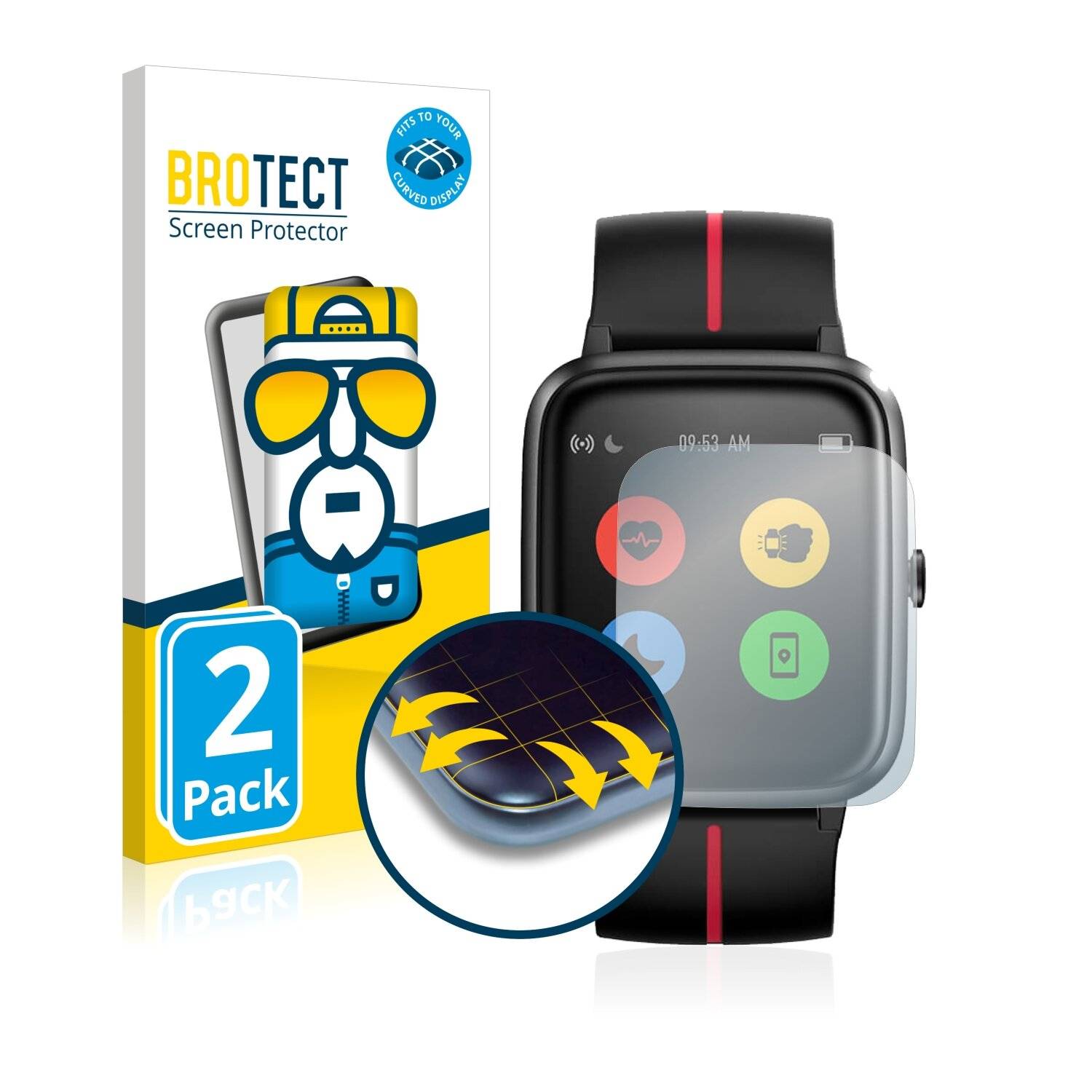 2x BROTECT Flex Full-Cover Displayschutzfolie für Ulefone Watch