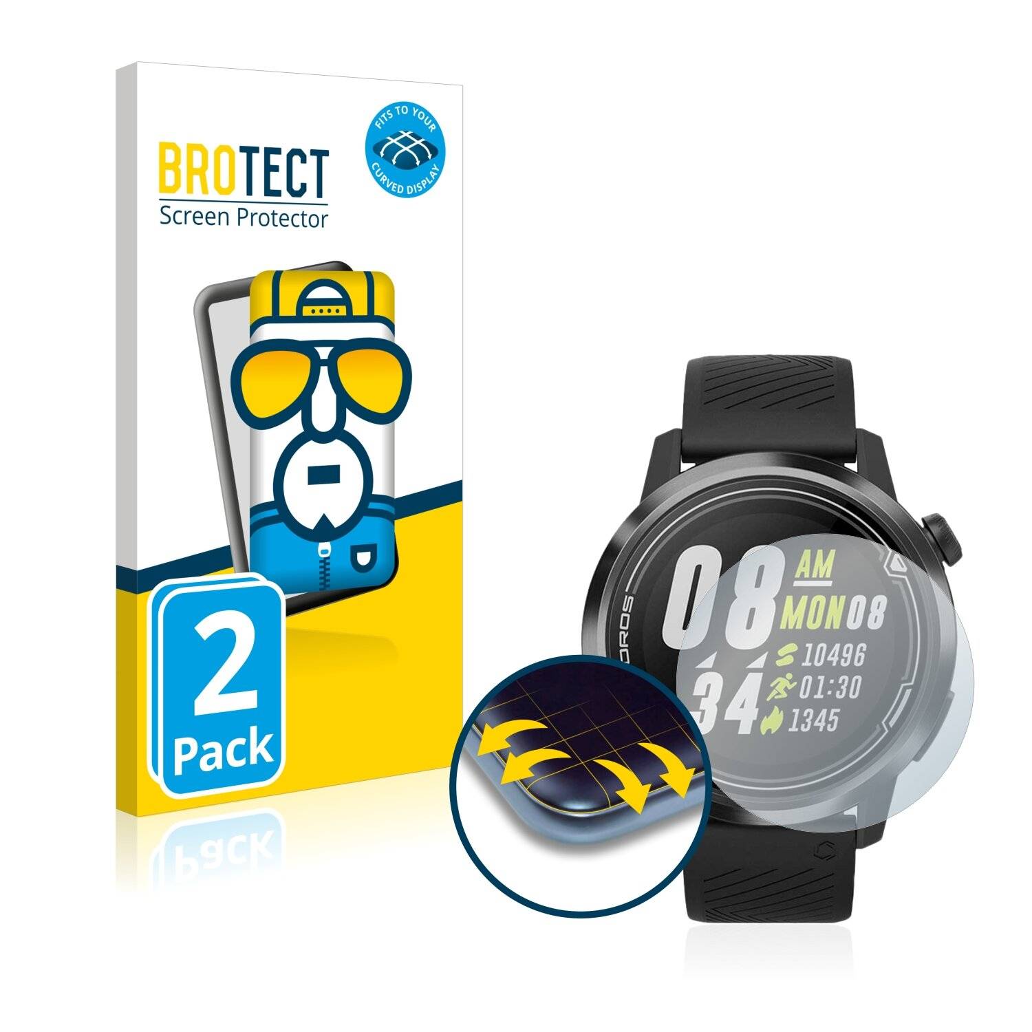 2x BROTECT Flex Full-Cover Displayschutzfolie für Coros Apex (42