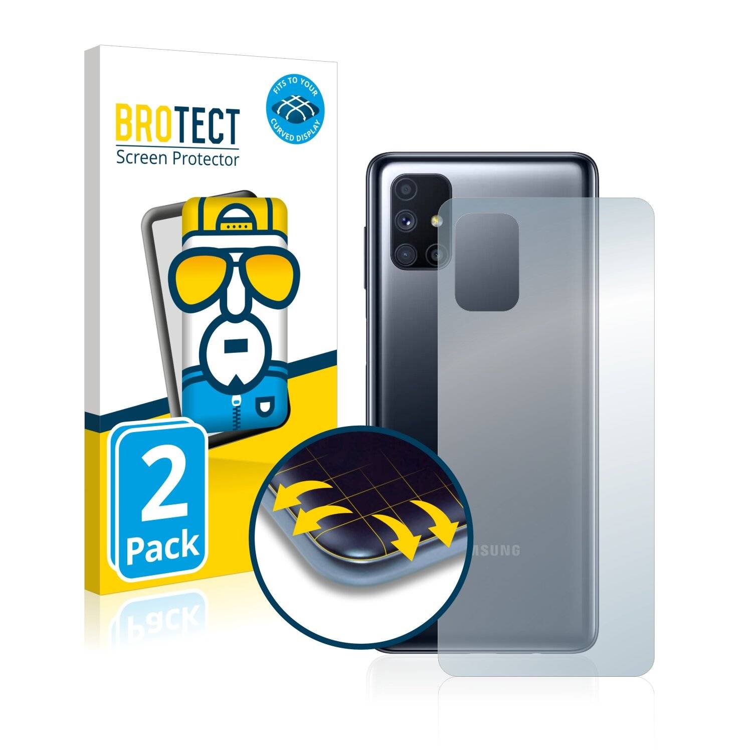 2x BROTECT Flex Full-Cover Displayschutzfolie für Samsung Galaxy M51