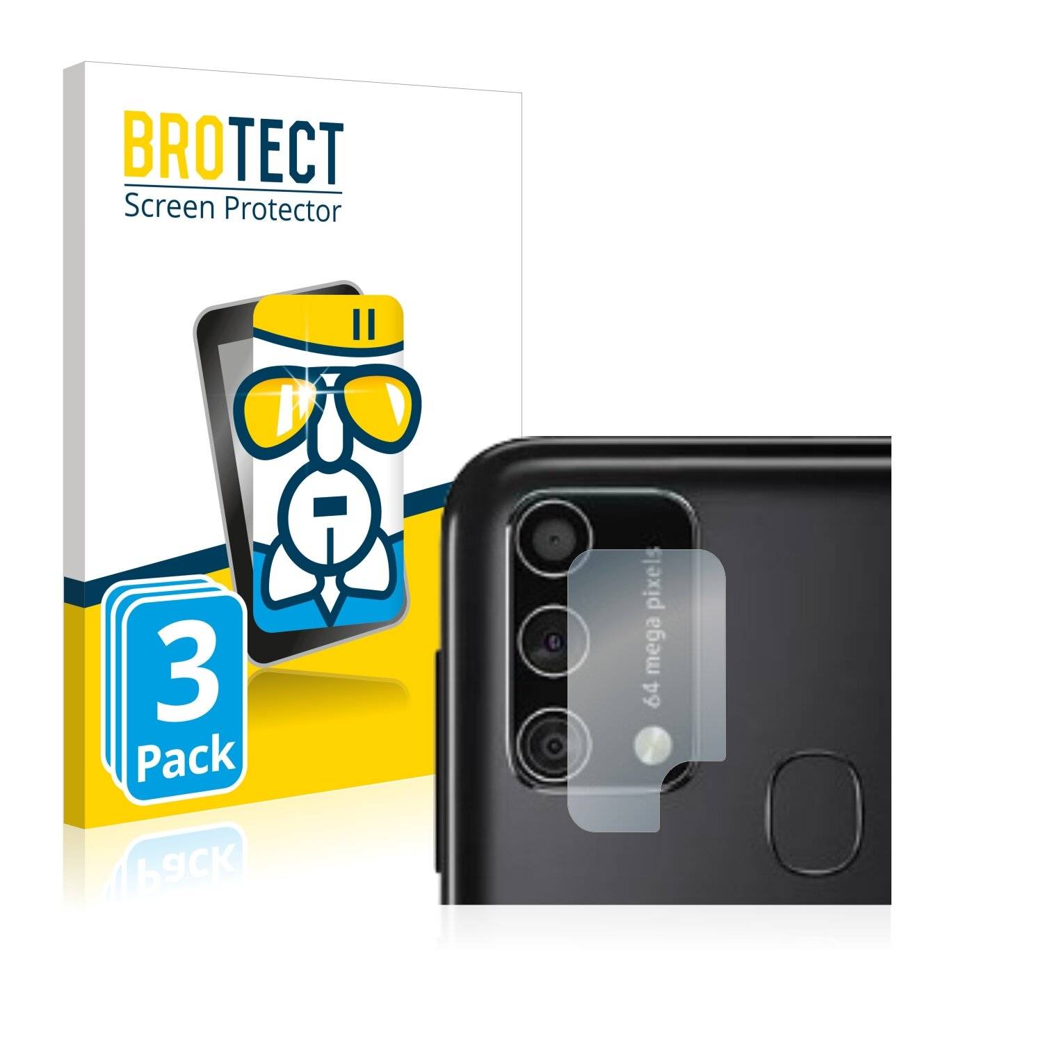 3x BROTECT AirGlass Schutzglas Folie für Samsung Galaxy M21s (NUR