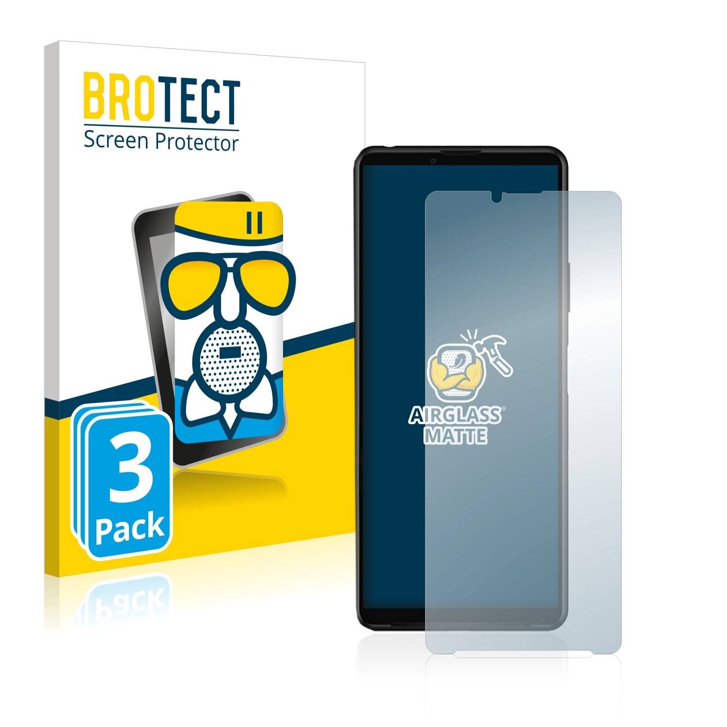 3x BROTECT AirGlass Matte Schutzglas Folie für Sony Xperia 10