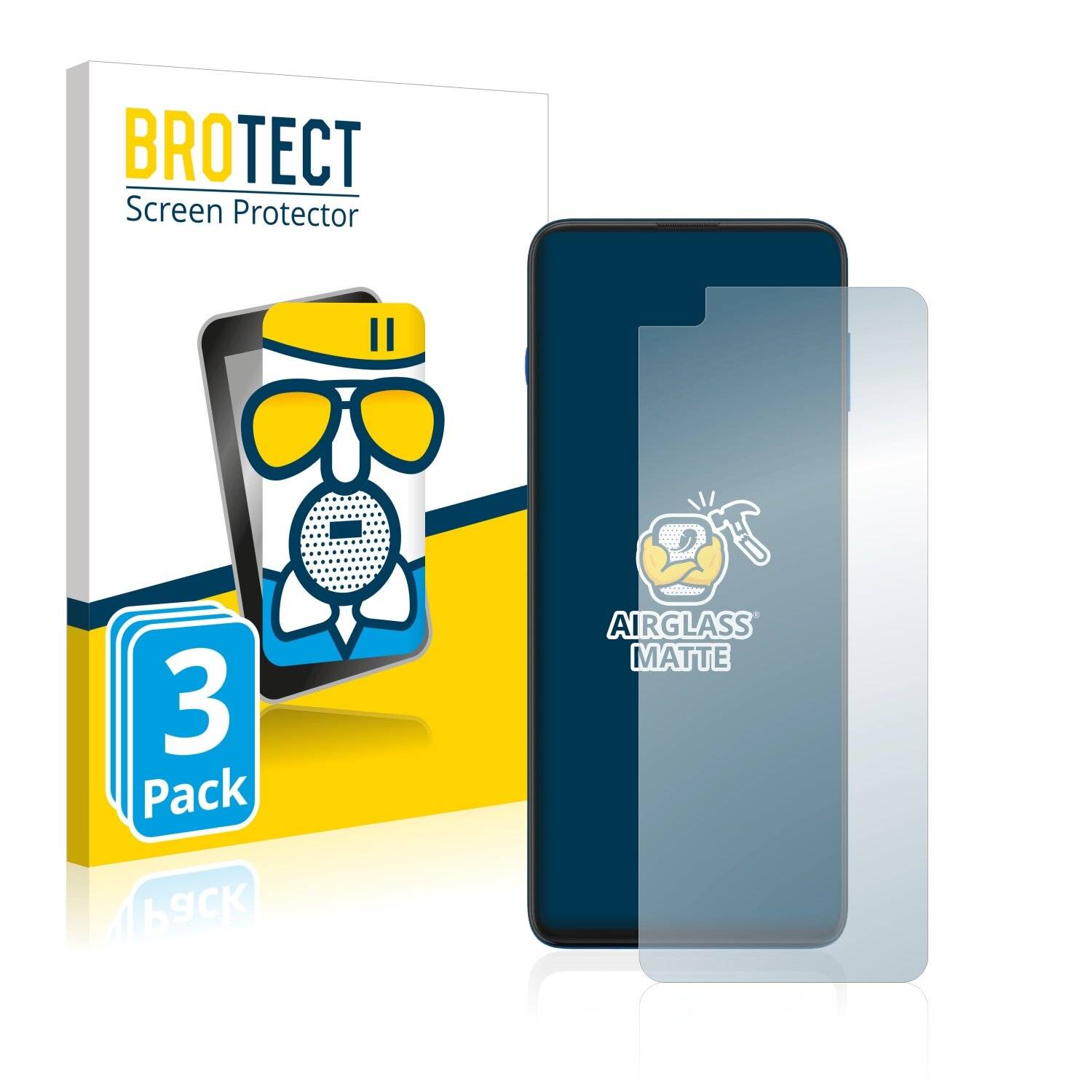 3x BROTECT AirGlass Matte Schutzglas Folie für Motorola Edge