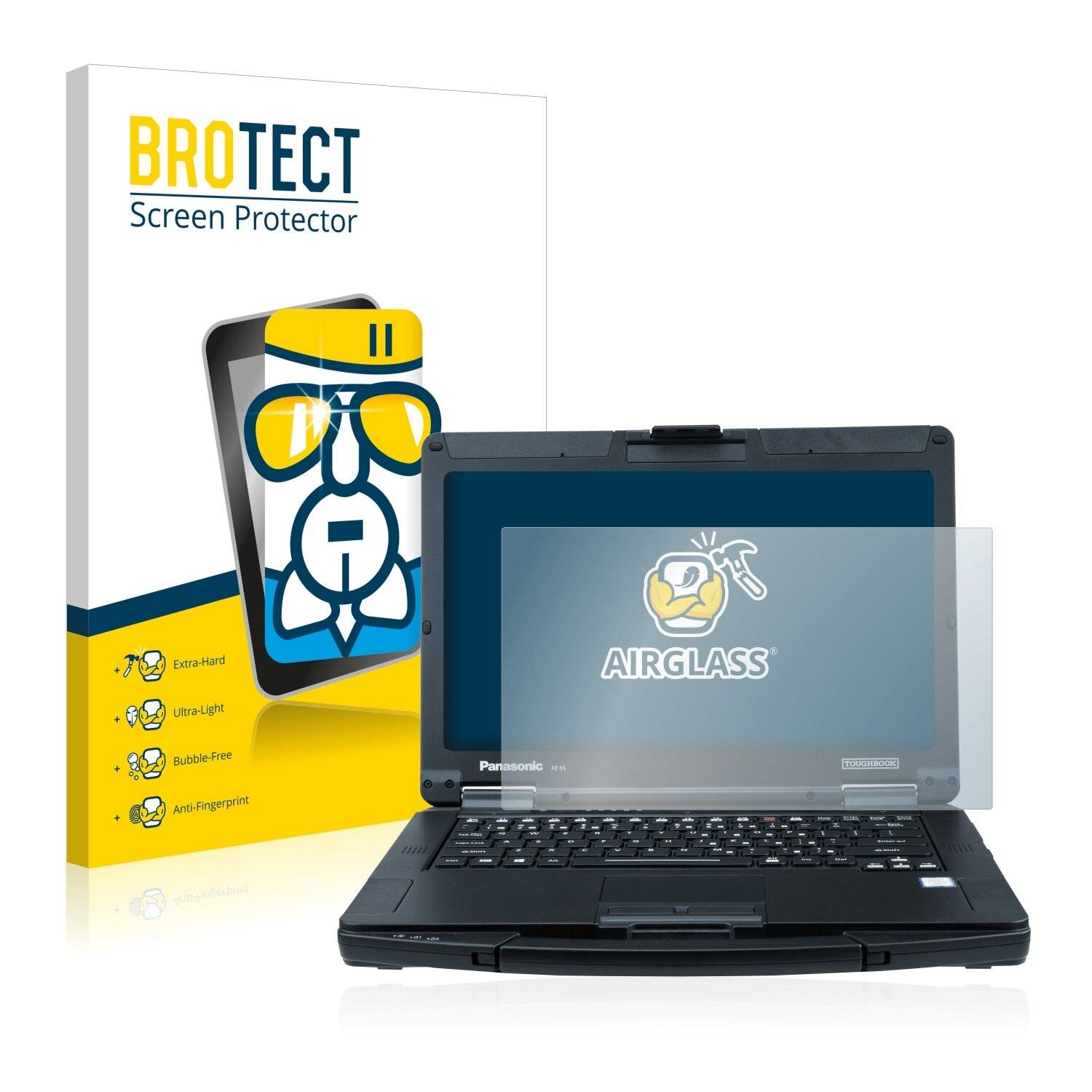 BROTECT AirGlass Schutzglas Folie für Panasonic Toughbook 55 Full-HD