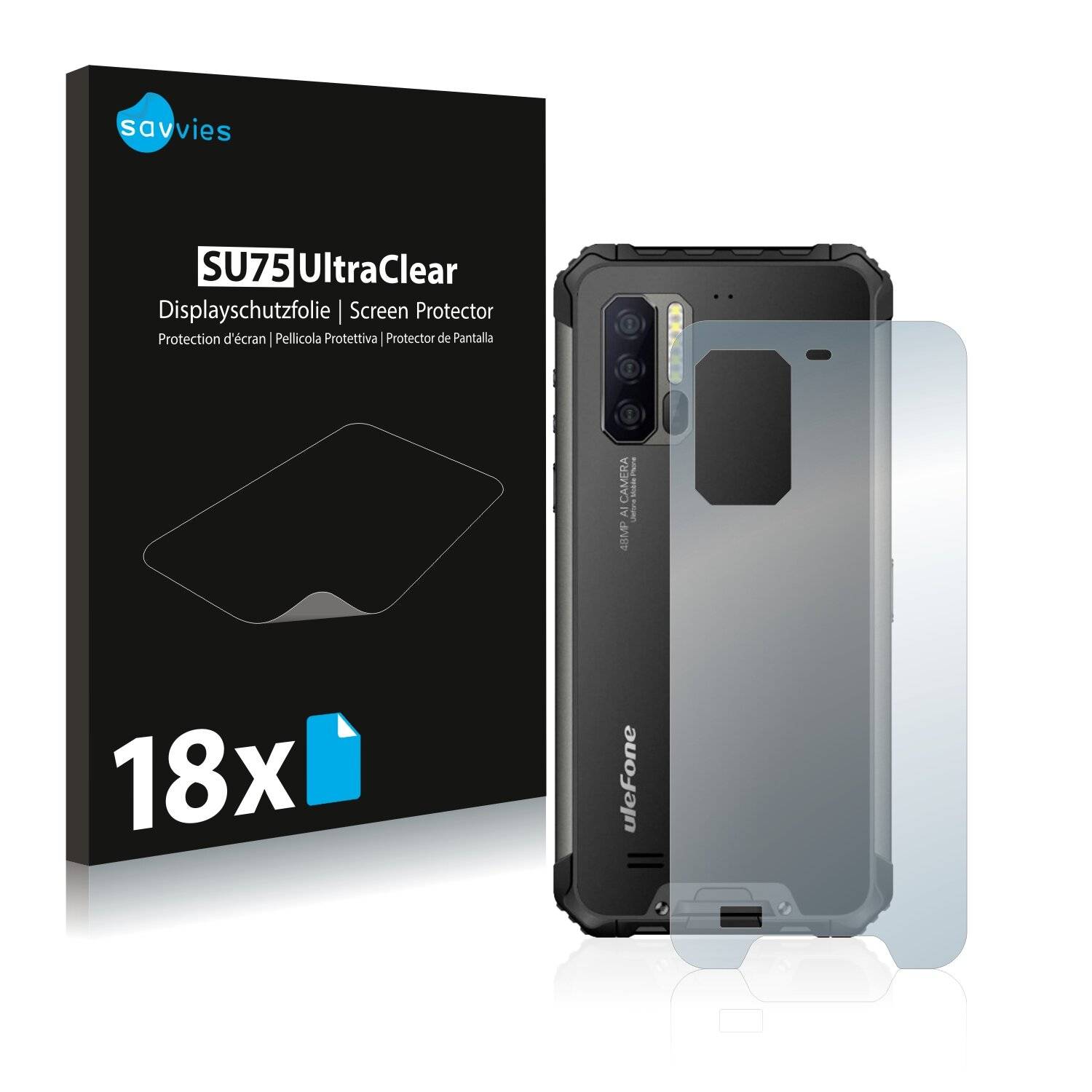 18x Savvies SU75 Displayschutzfolie für Ulefone Armor 7E