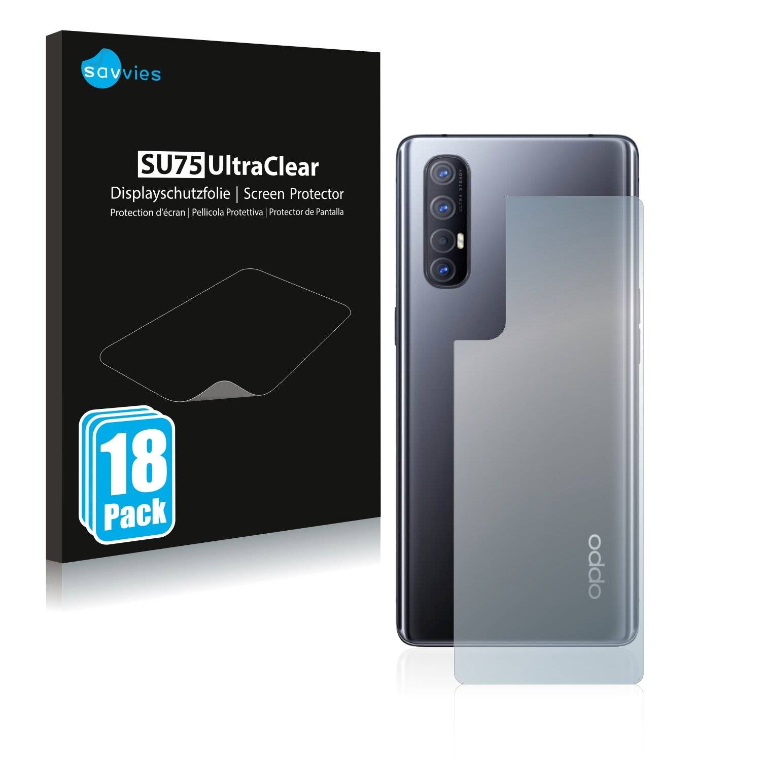 18x Savvies SU75 Displayschutzfolie für Oppo Find X2 Neo