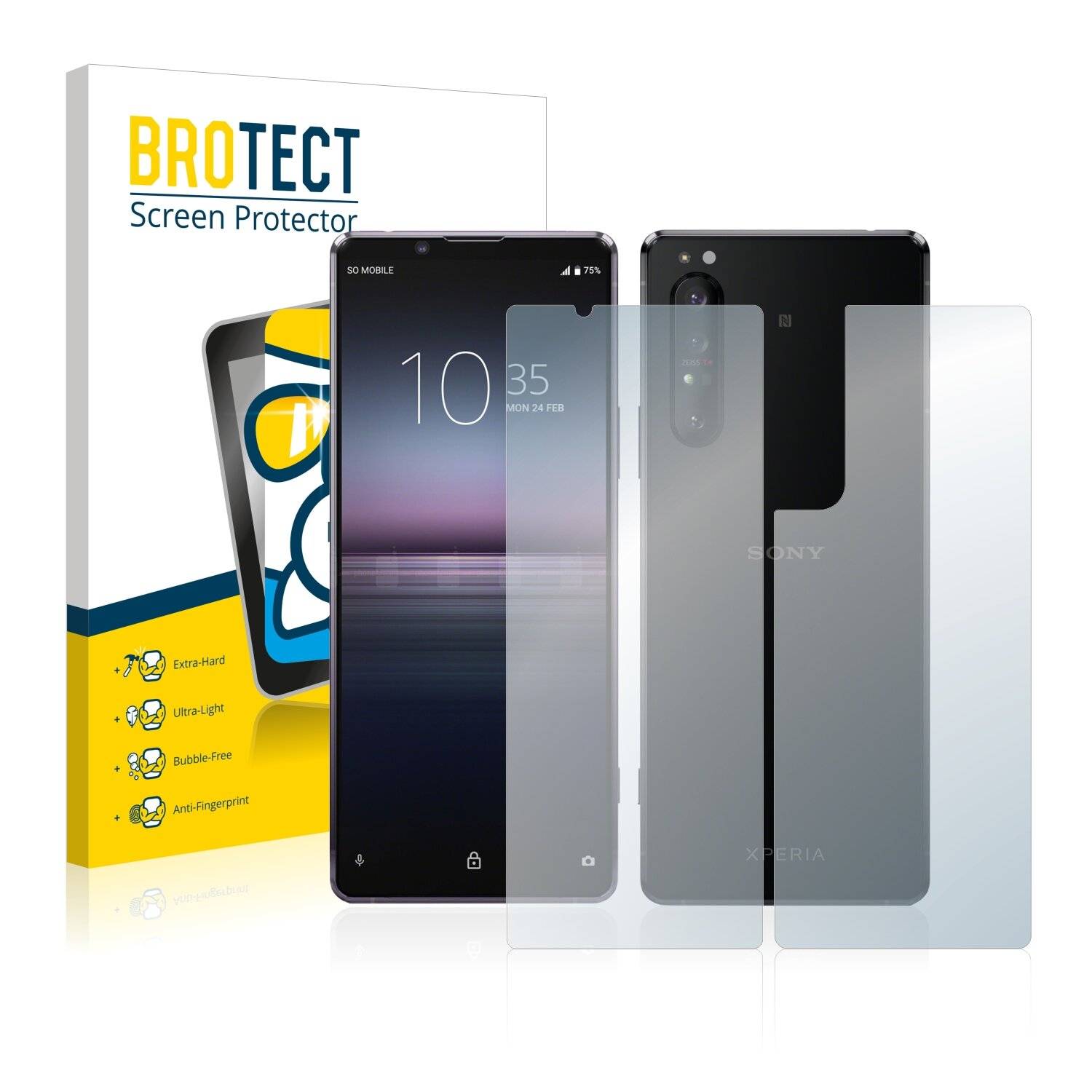 BROTECT AirGlass Schutzglas Folie für Sony Xperia 1 II (Vorder +