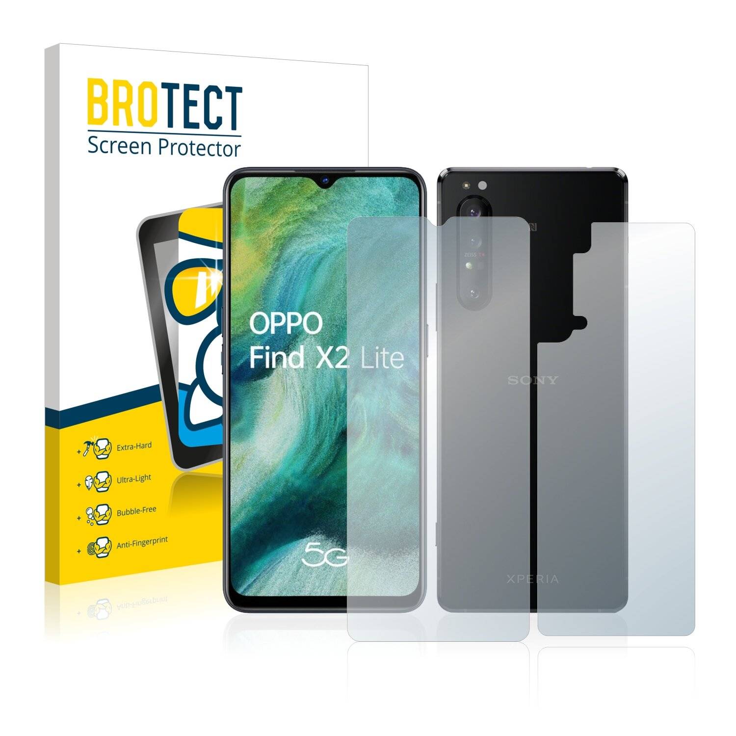 BROTECT AirGlass Schutzglas Folie für Oppo Find X2 Lite (Vorder +