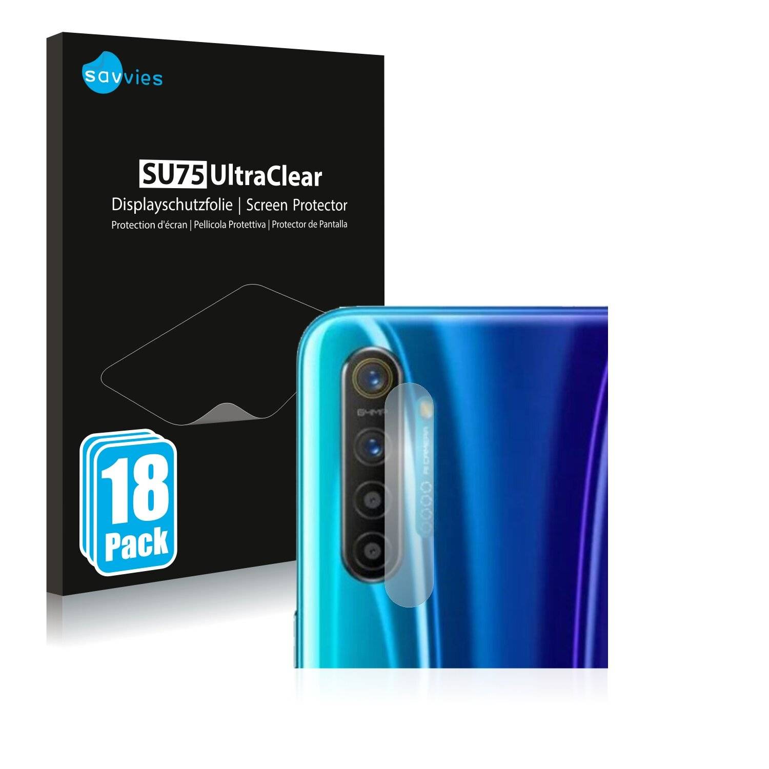 18x Savvies SU75 Displayschutzfolie für Realme X2 (NUR