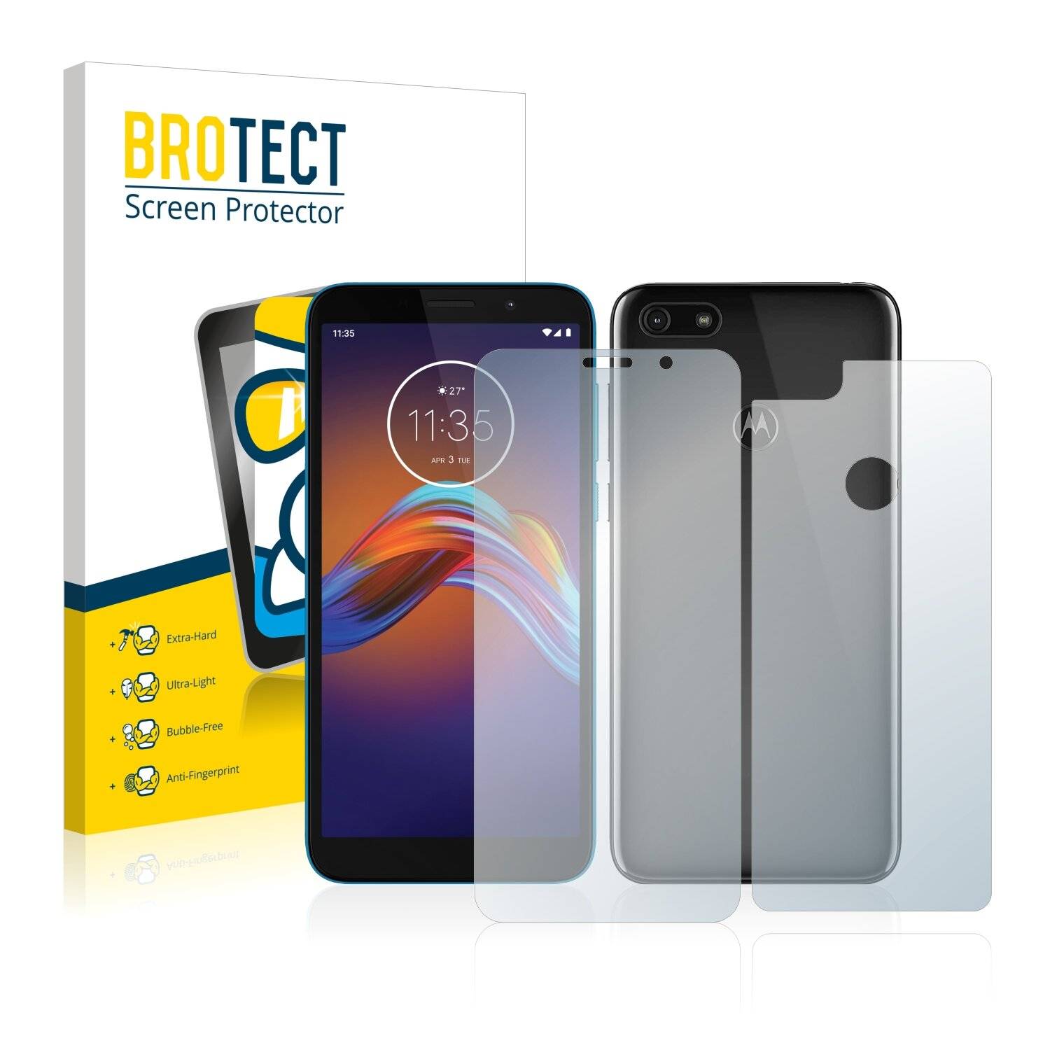 BROTECT AirGlass Schutzglas Folie für Motorola Moto E6 Play (Vorder +