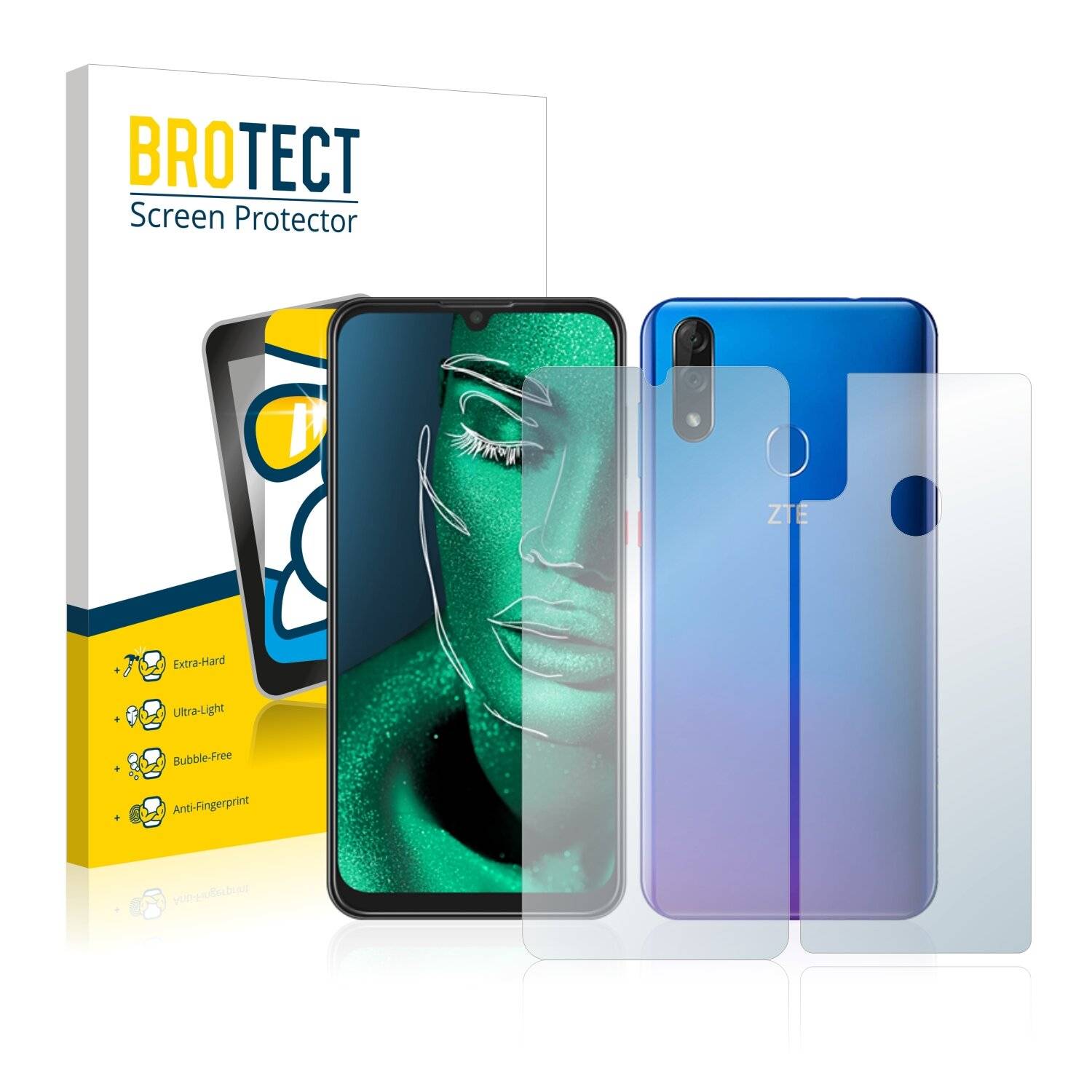 BROTECT AirGlass Schutzglas Folie für ZTE Blade 10 (Vorder +