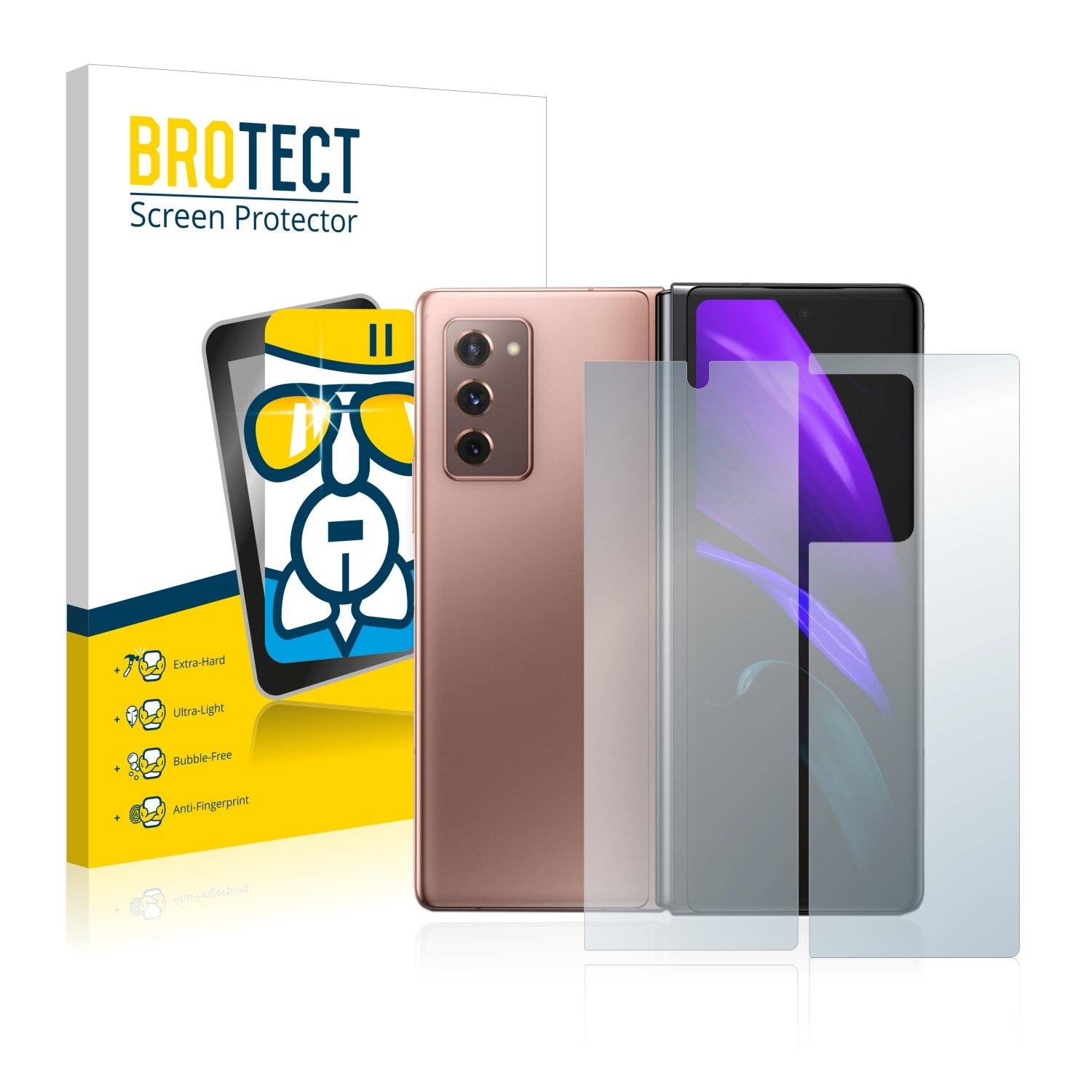 BROTECT AirGlass Schutzglas Folie für Samsung Galaxy Z Fold 2 5G (Vorder +