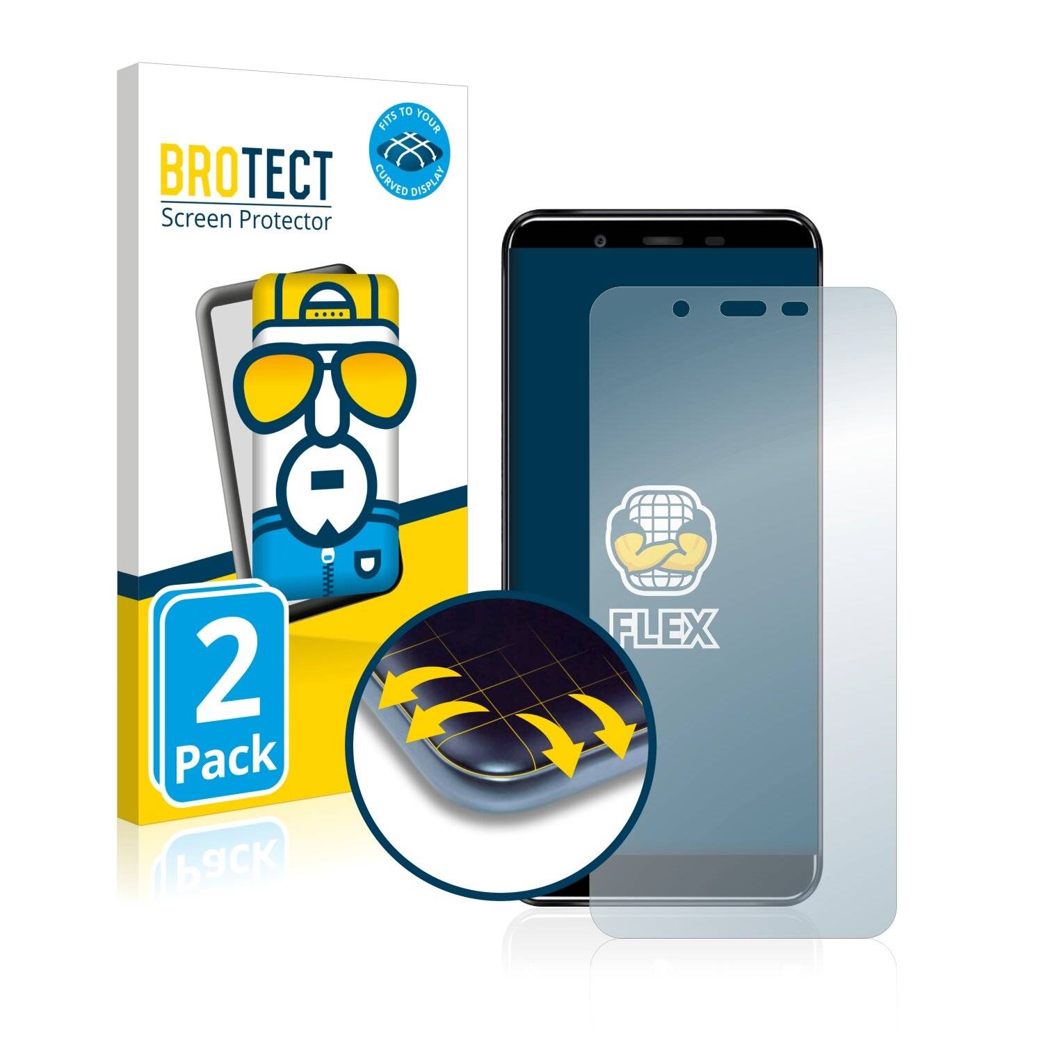 2x BROTECT Flex Full-Cover Displayschutzfolie für Oukitel U25