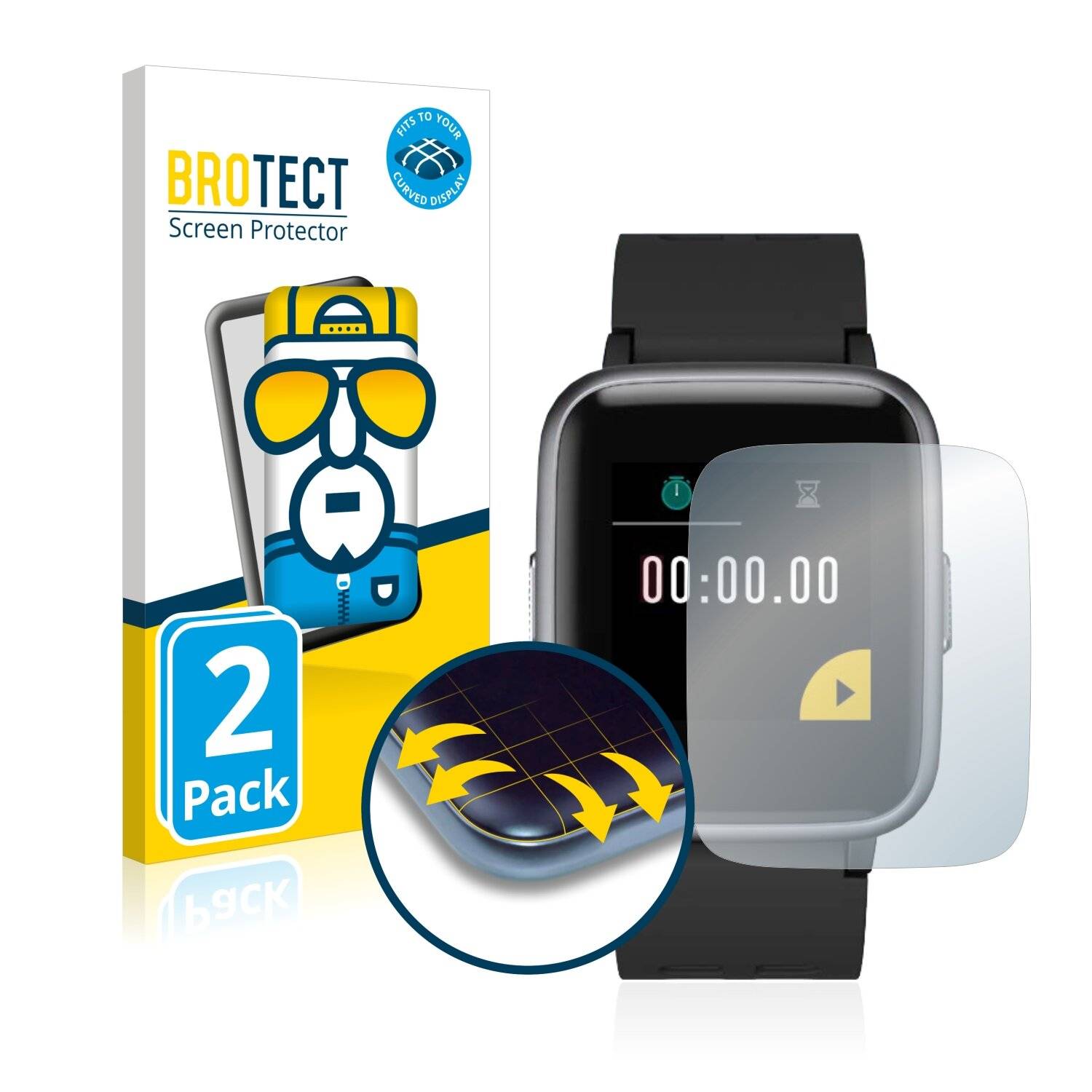 2x BROTECT Flex Full-Cover Displayschutzfolie für Letsfit