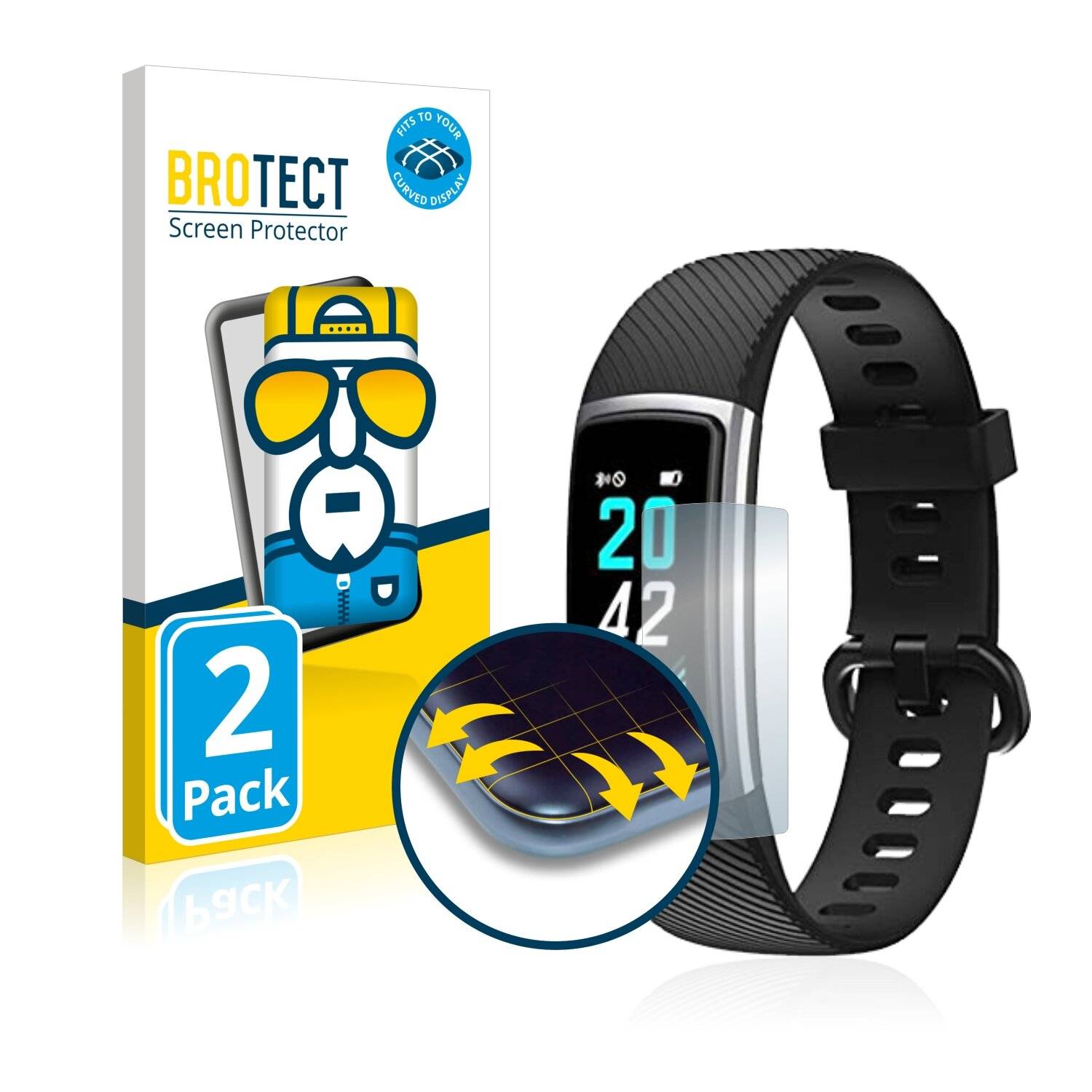 2x BROTECT Flex Full-Cover Displayschutzfolie für Teminice