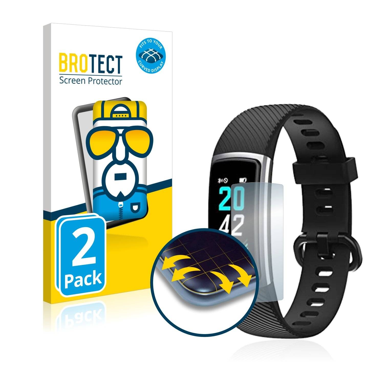 2x BROTECT Flex Full-Cover Displayschutzfolie für Letsfit