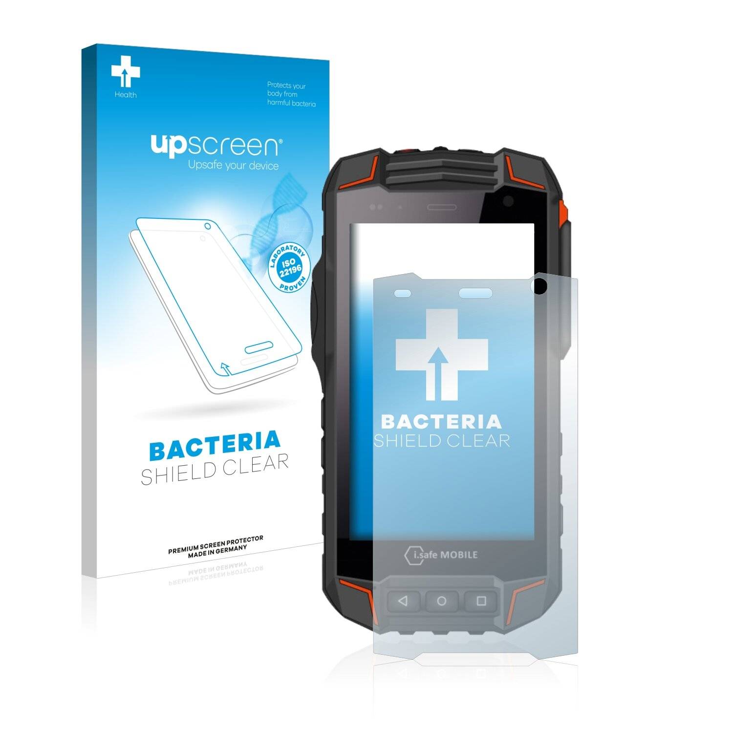 upscreen Bacteria Shield Clear Premium Antibakterielle Displayschutzfolie für i.safe