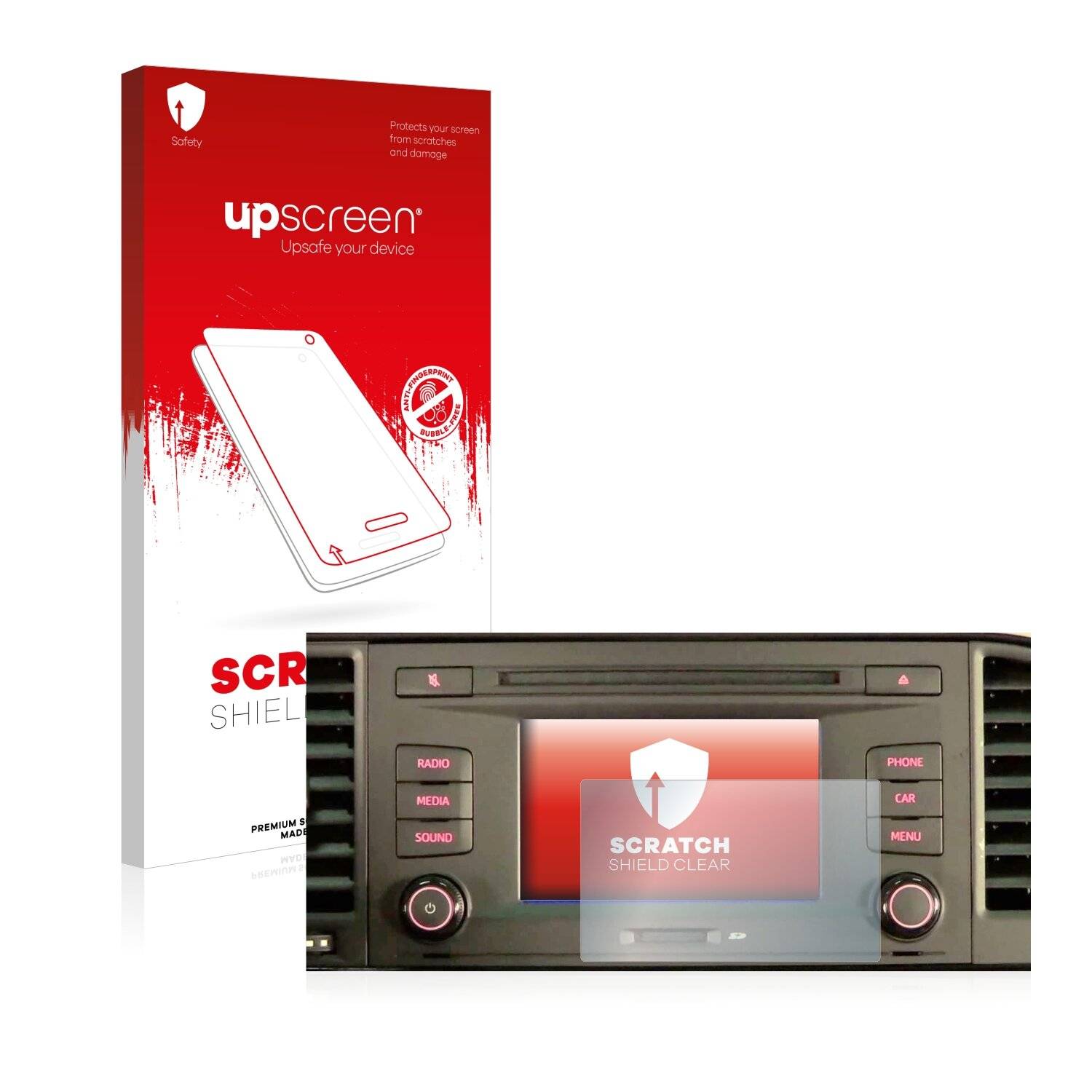 upscreen Scratch Shield Clear Premium Displayschutzfolie für Seat Leon III 2012-2020 Media