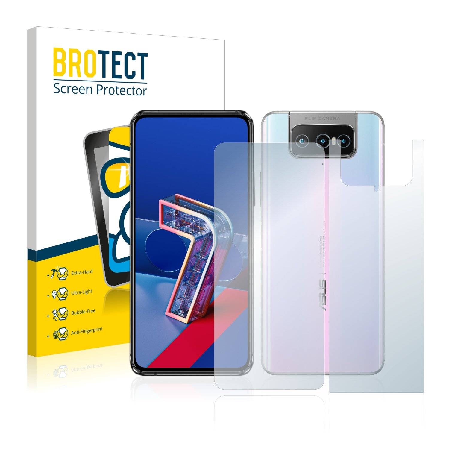 BROTECT AirGlass Schutzglas Folie für Asus Zenfone 7 Pro ZS671KS (Vorder +
