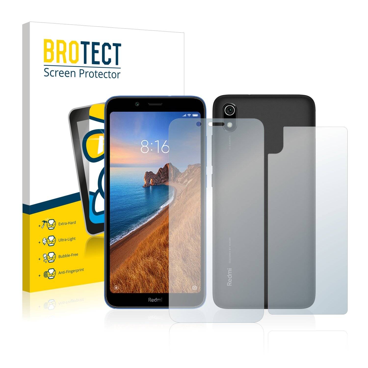 BROTECT AirGlass Schutzglas Folie für Xiaomi Redmi 7A (Vorder +