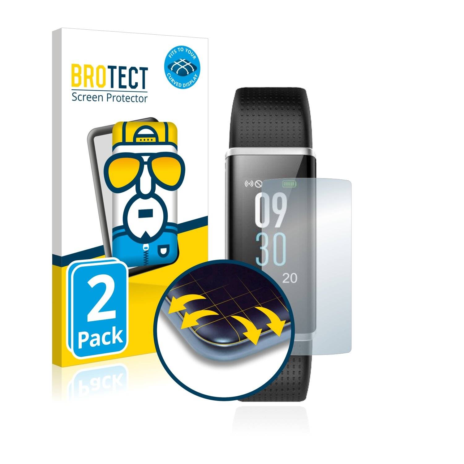 2x BROTECT Flex Full-Cover Displayschutzfolie für Fitpolo