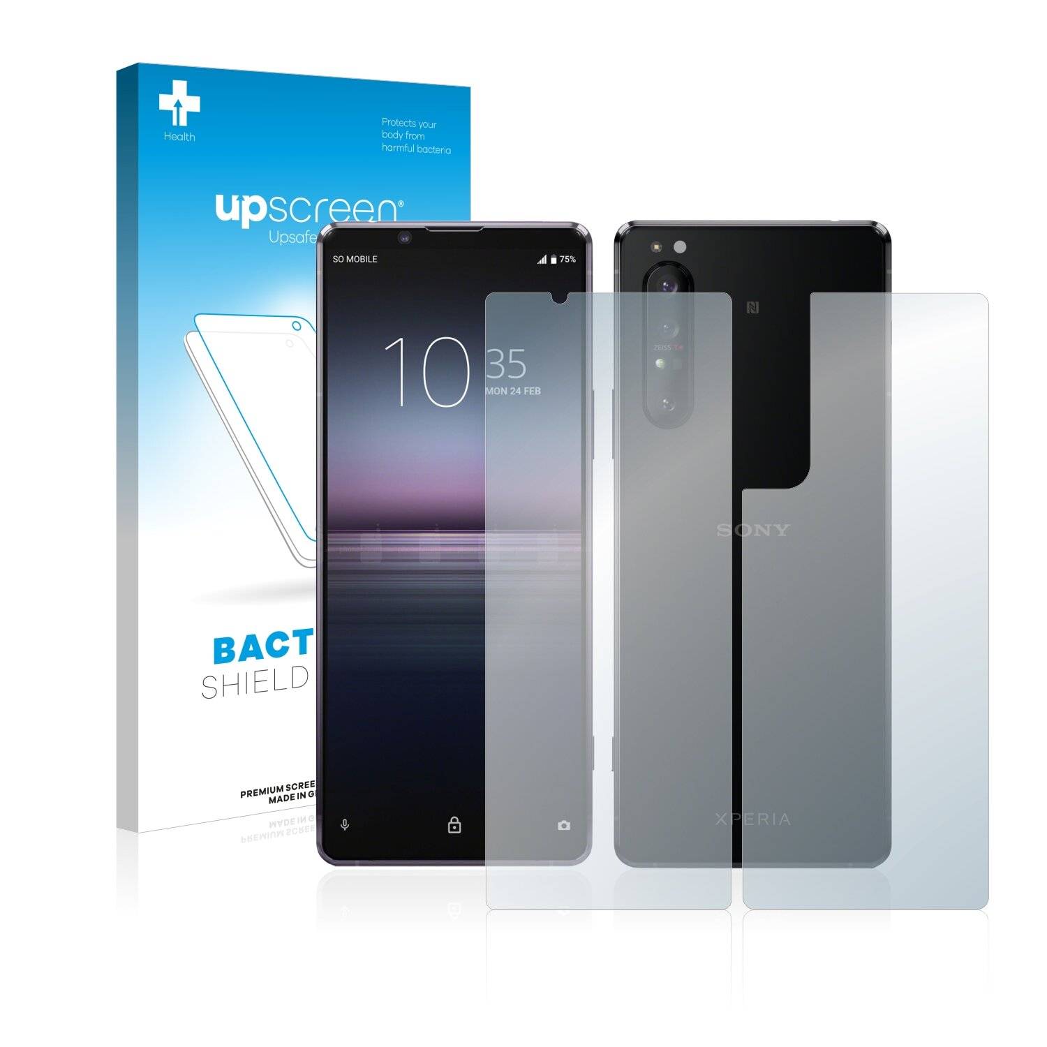upscreen Bacteria Shield Clear Premium Antibakterielle Displayschutzfolie für Sony Xperia 1