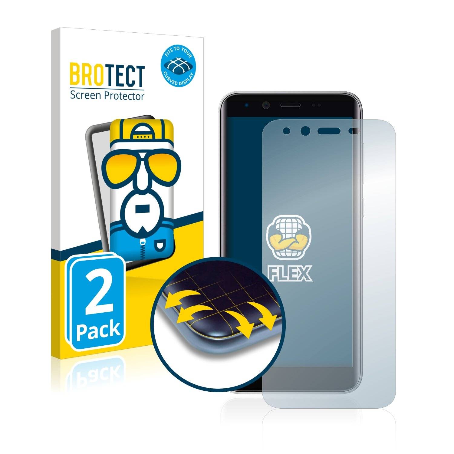 2x BROTECT Flex Full-Cover Displayschutzfolie für Emporia Smart 3