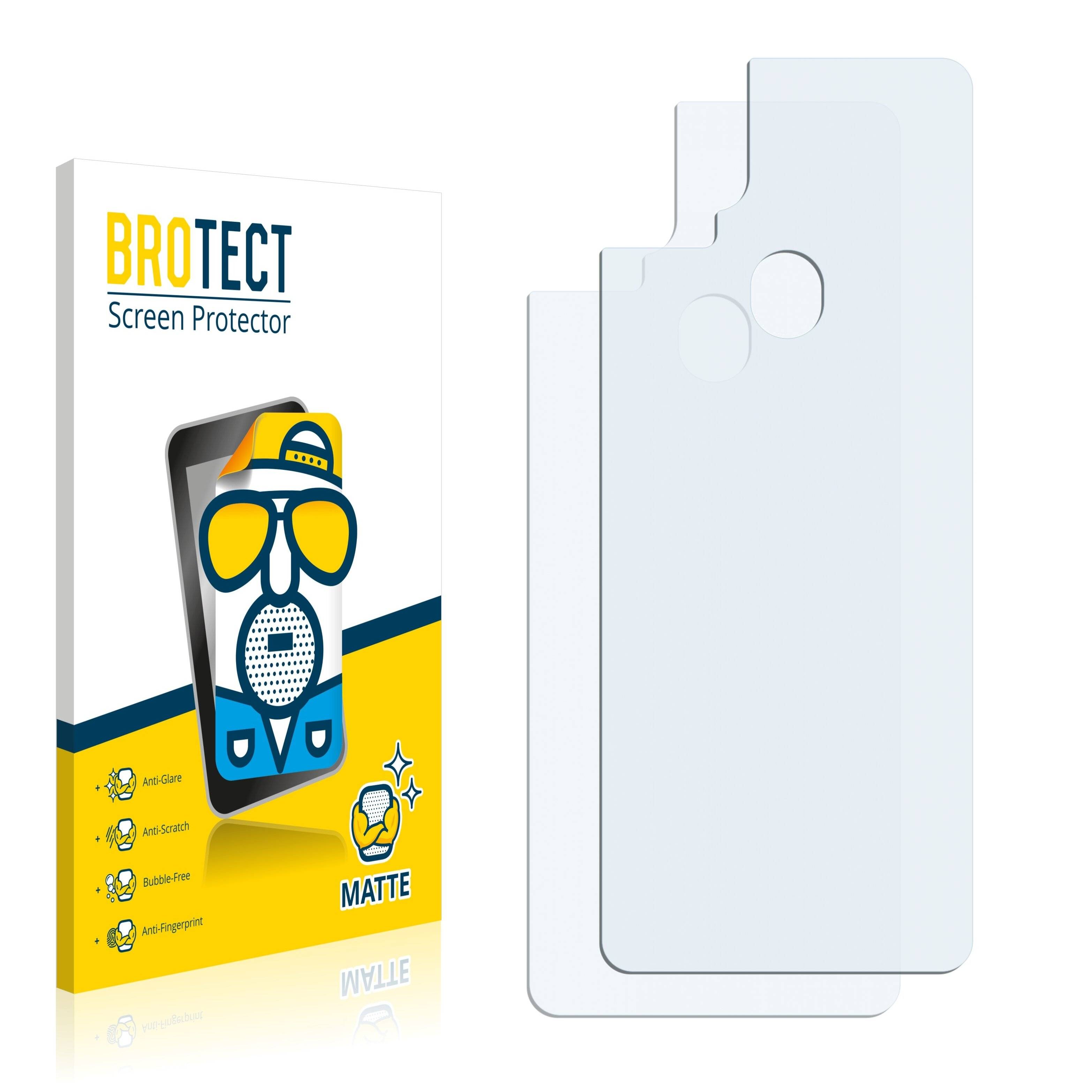 2x BROTECT Matte Displayschutzfolie für ZTE Axon 11 SE (Rückseite) - Entspiegelt,