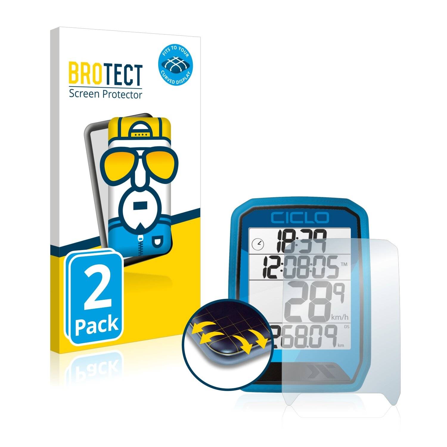 2x BROTECT Flex Full-Cover Displayschutzfolie für Ciclo Protos