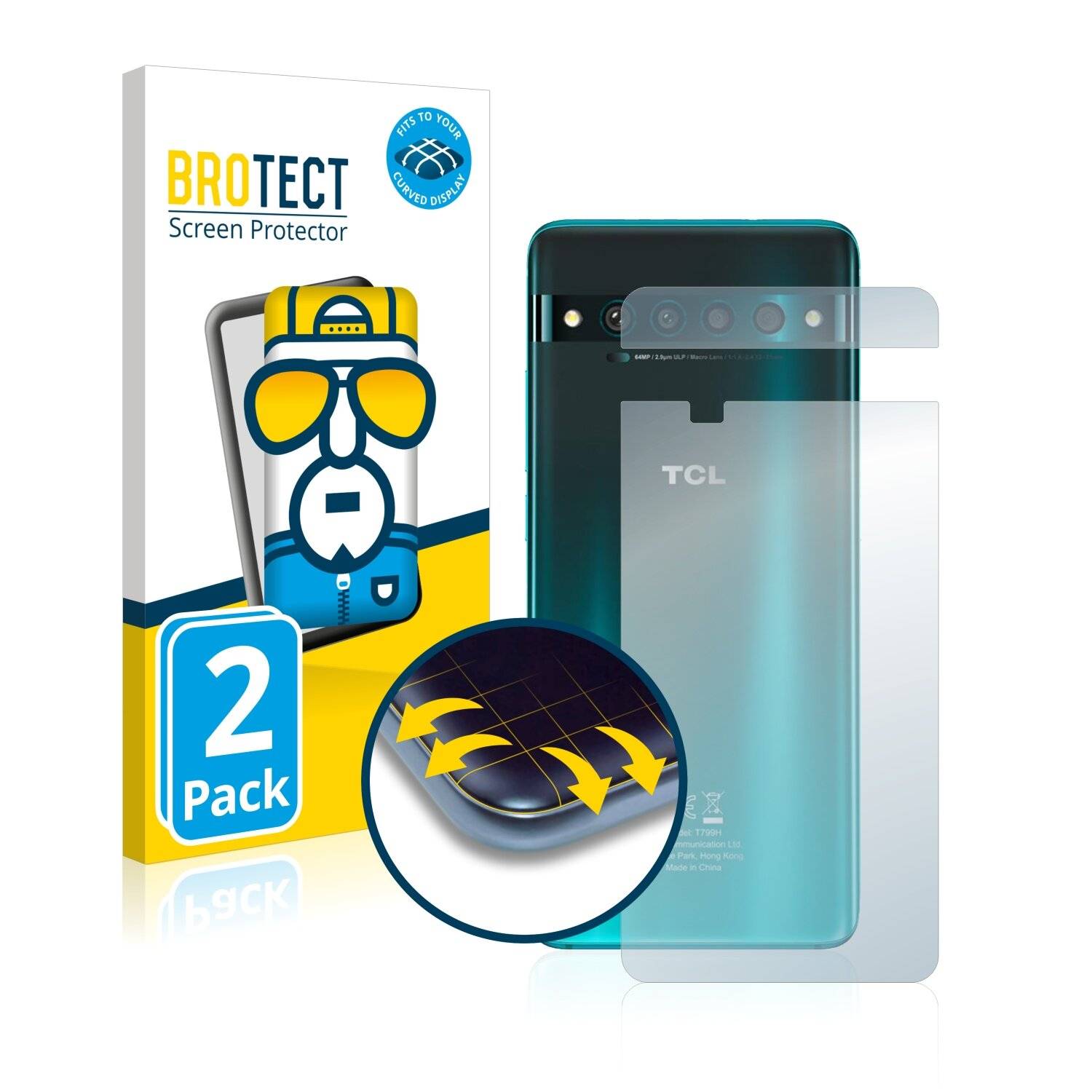 2x BROTECT Flex Full-Cover Displayschutzfolie für TCL 10 Pro
