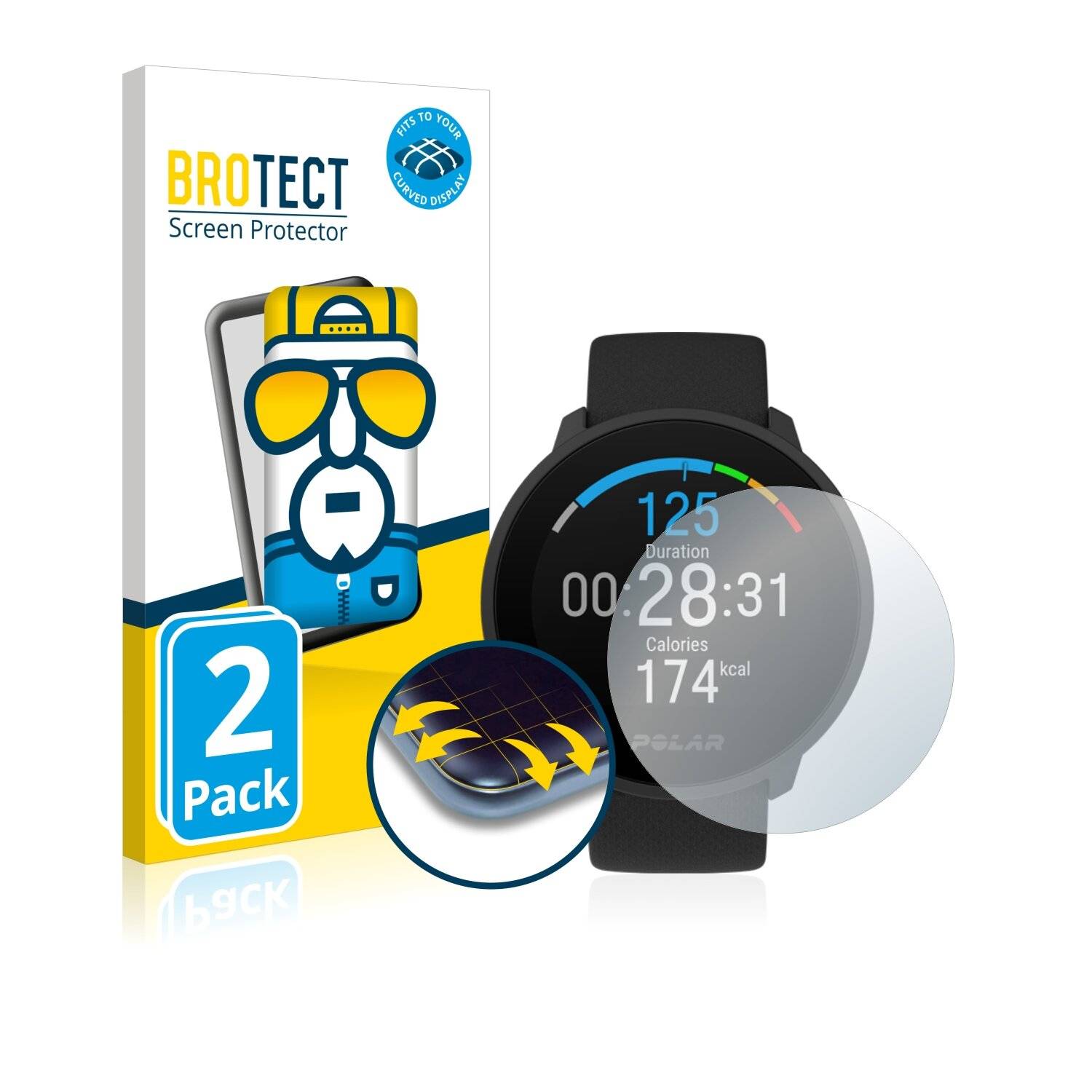 2x BROTECT Flex Full-Cover Displayschutzfolie für Polar