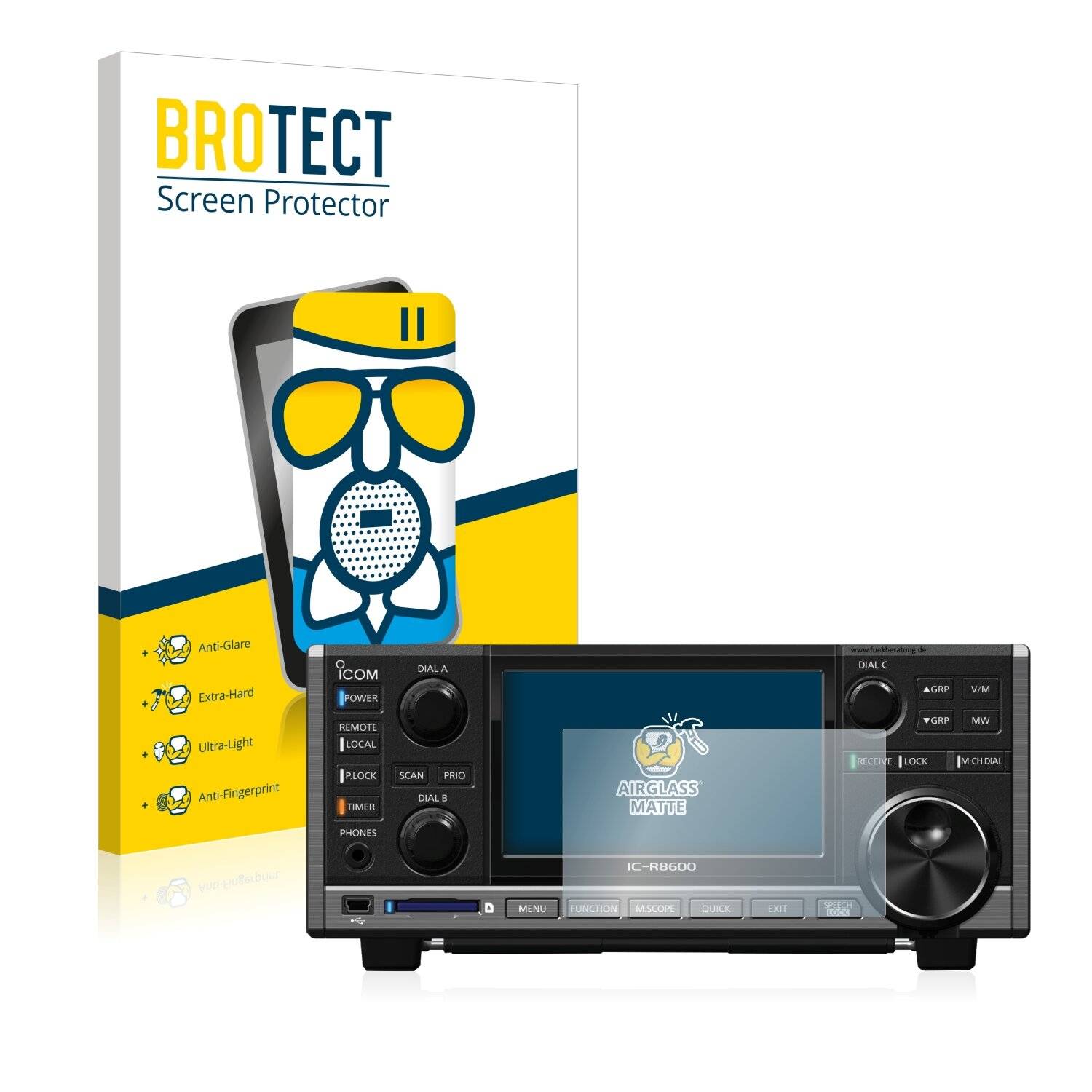 BROTECT AirGlass Matte Schutzglas Folie für Icom