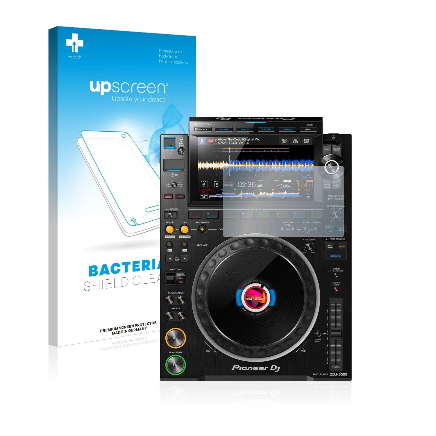 upscreen Bacteria Shield Clear Premium Antibakterielle Displayschutzfolie für Pioneer CDJ