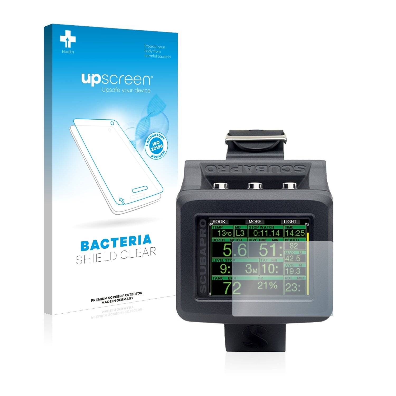 upscreen Bacteria Shield Clear Premium Antibakterielle Displayschutzfolie für Uwatec Galileo