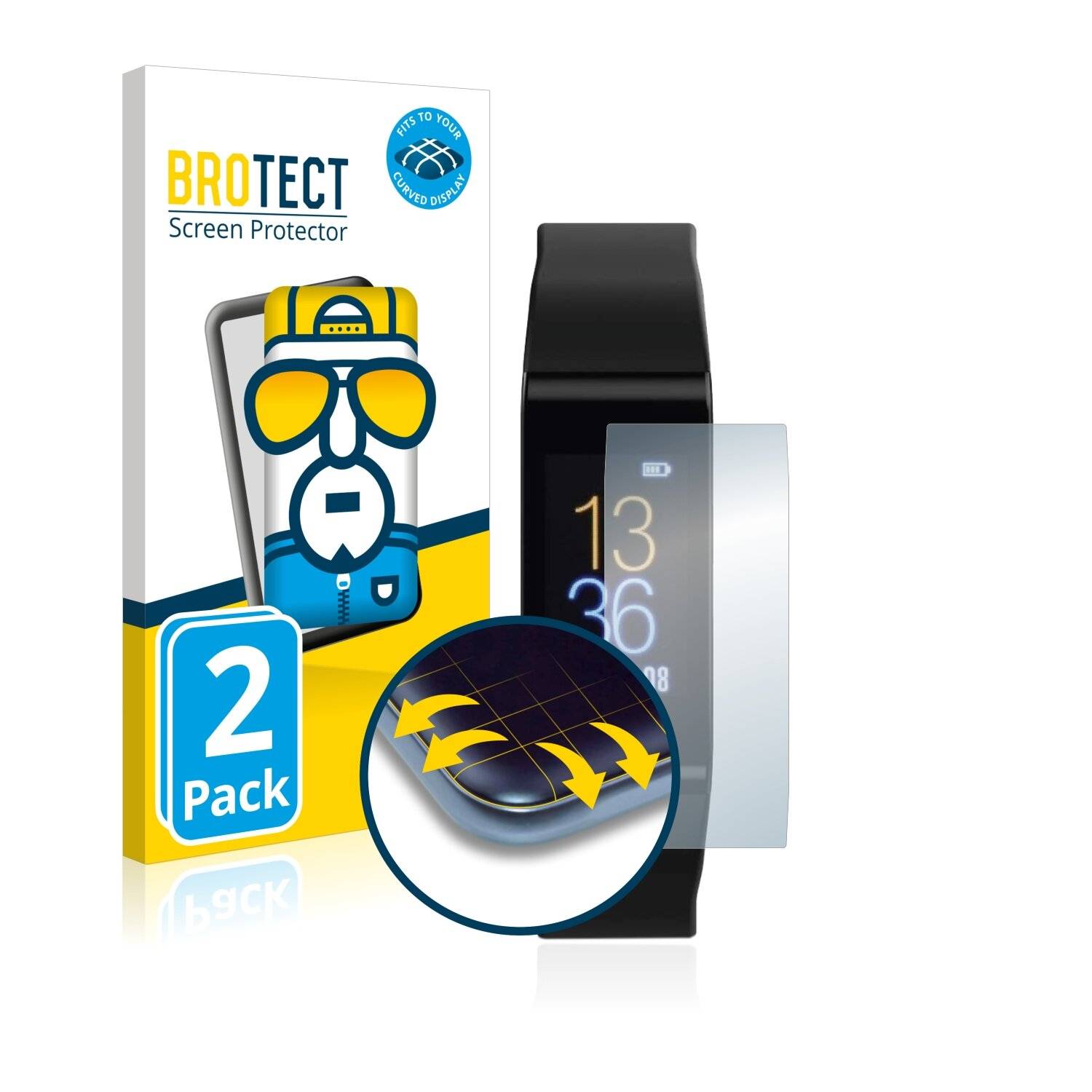 2x BROTECT Flex Full-Cover Displayschutzfolie für Hama Fit Track