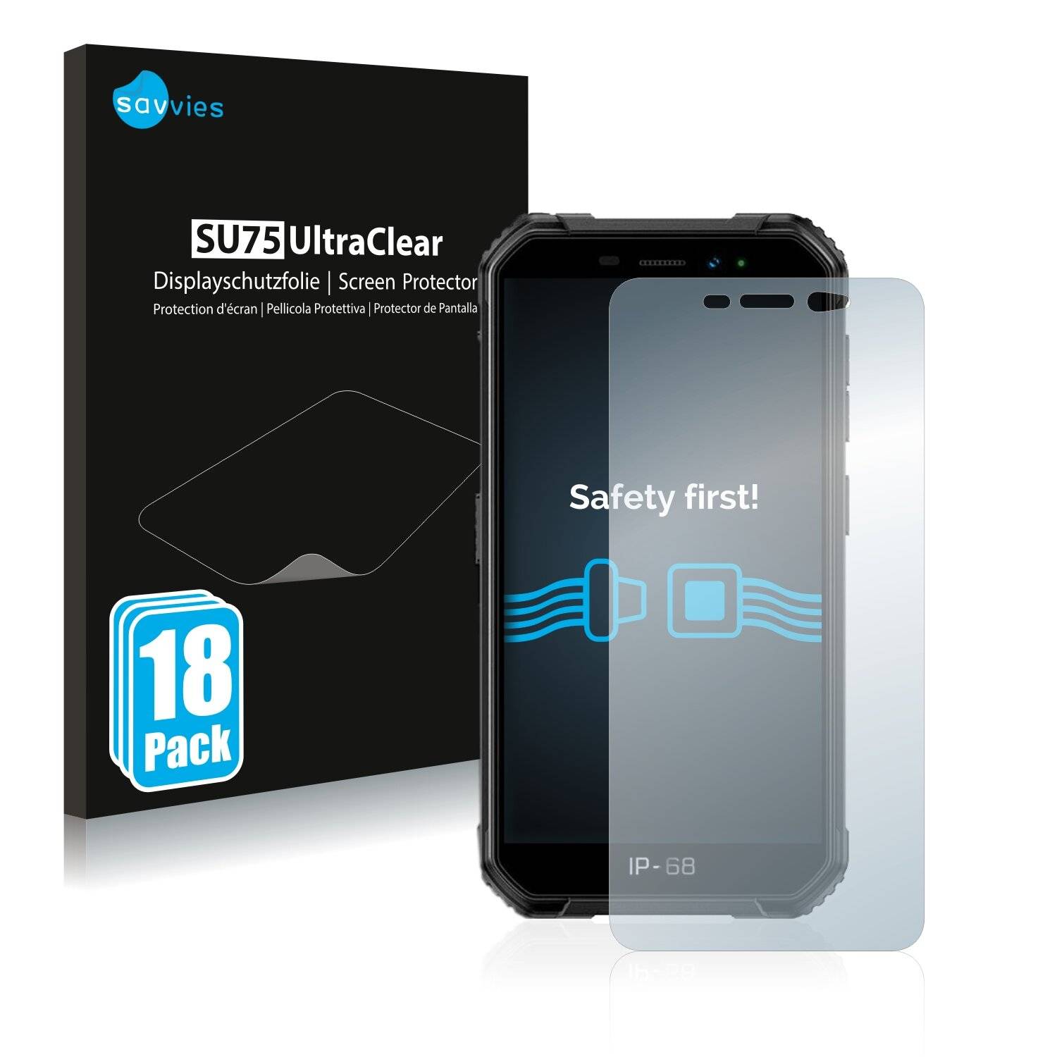 18x Savvies SU75 Displayschutzfolie für Ulefone Armor