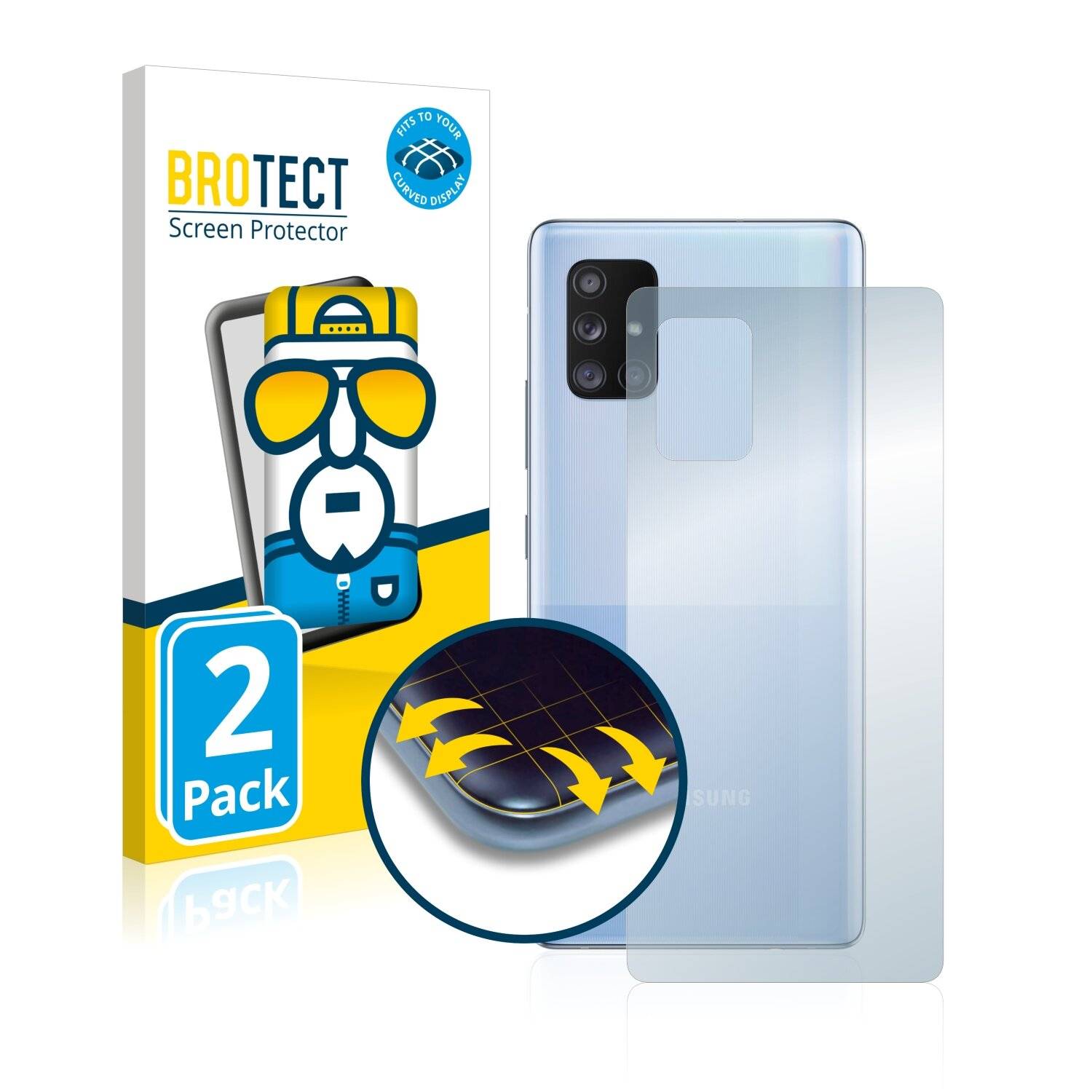 2x BROTECT Flex Full-Cover Displayschutzfolie für Samsung Galaxy A71 5G