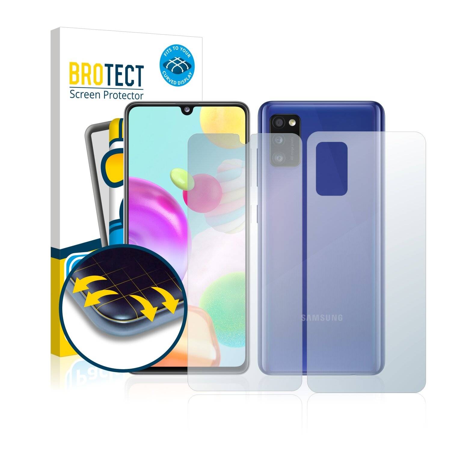 2x BROTECT Flex Full-Cover Displayschutzfolie für Samsung Galaxy A41 (Vorder +