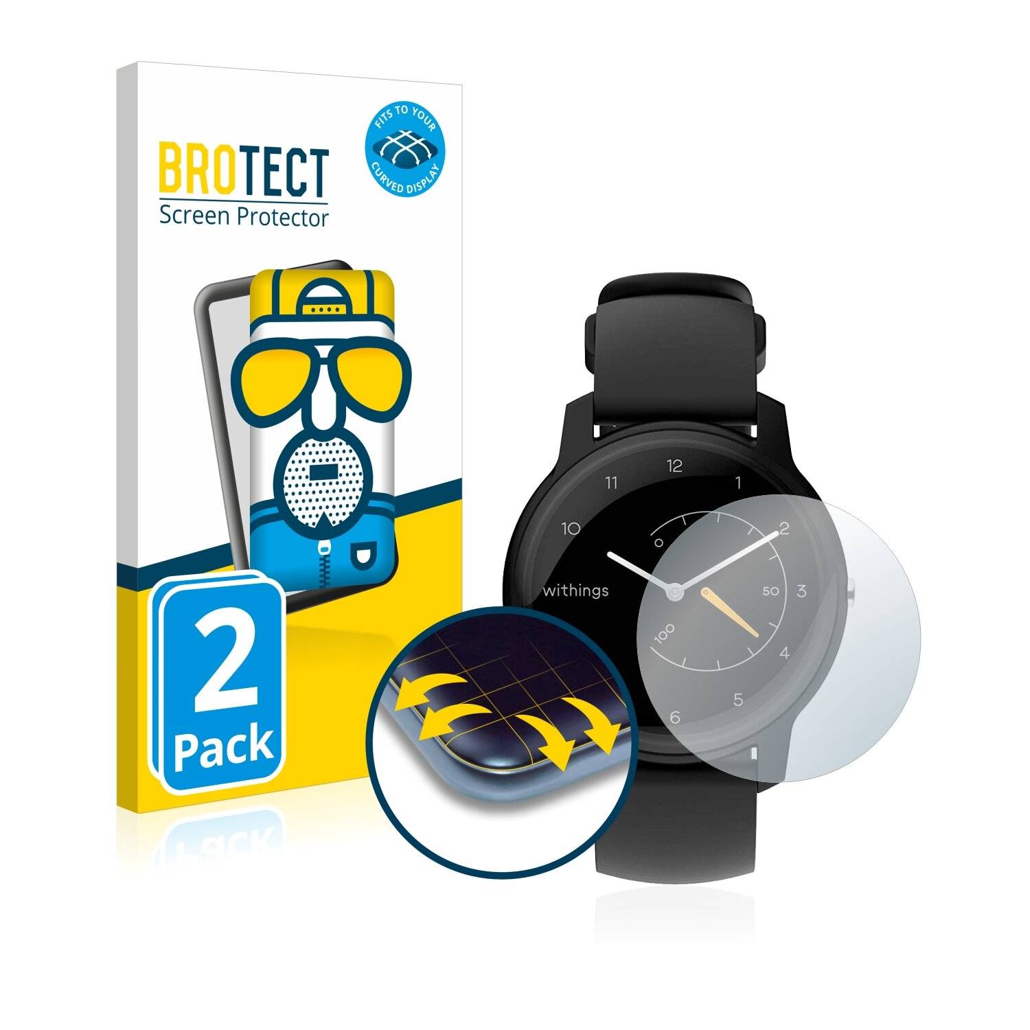 2x BROTECT Flex Matte Full-Cover Displayschutzfolie für Withings
