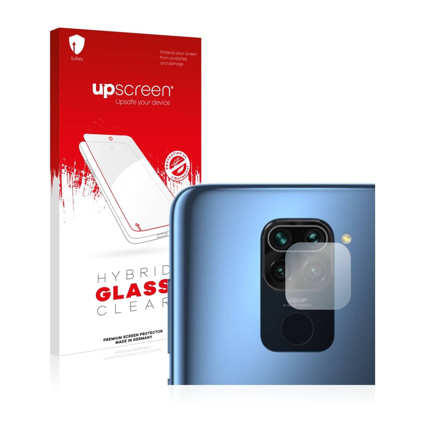 upscreen Hybrid Glass Clear Premium Schutzglas Folie für Xiaomi Redmi Note 9 (NUR